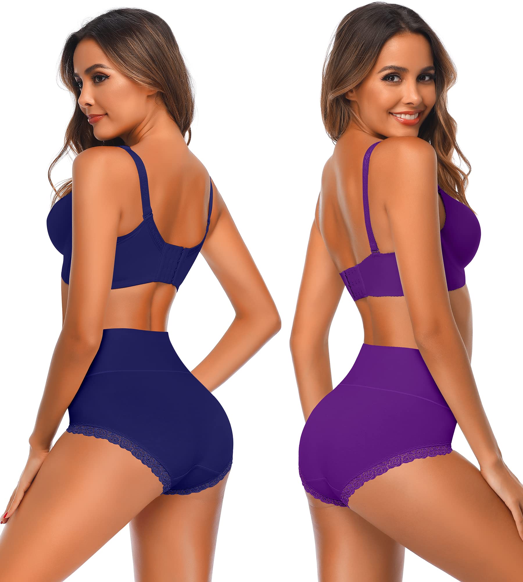 OPIBOO Women's Cotton Underwear,Ladies Soft Stretch Tummy Control Comfy No Muffin Panties Boyshorts: Multicoloured a XX-Large