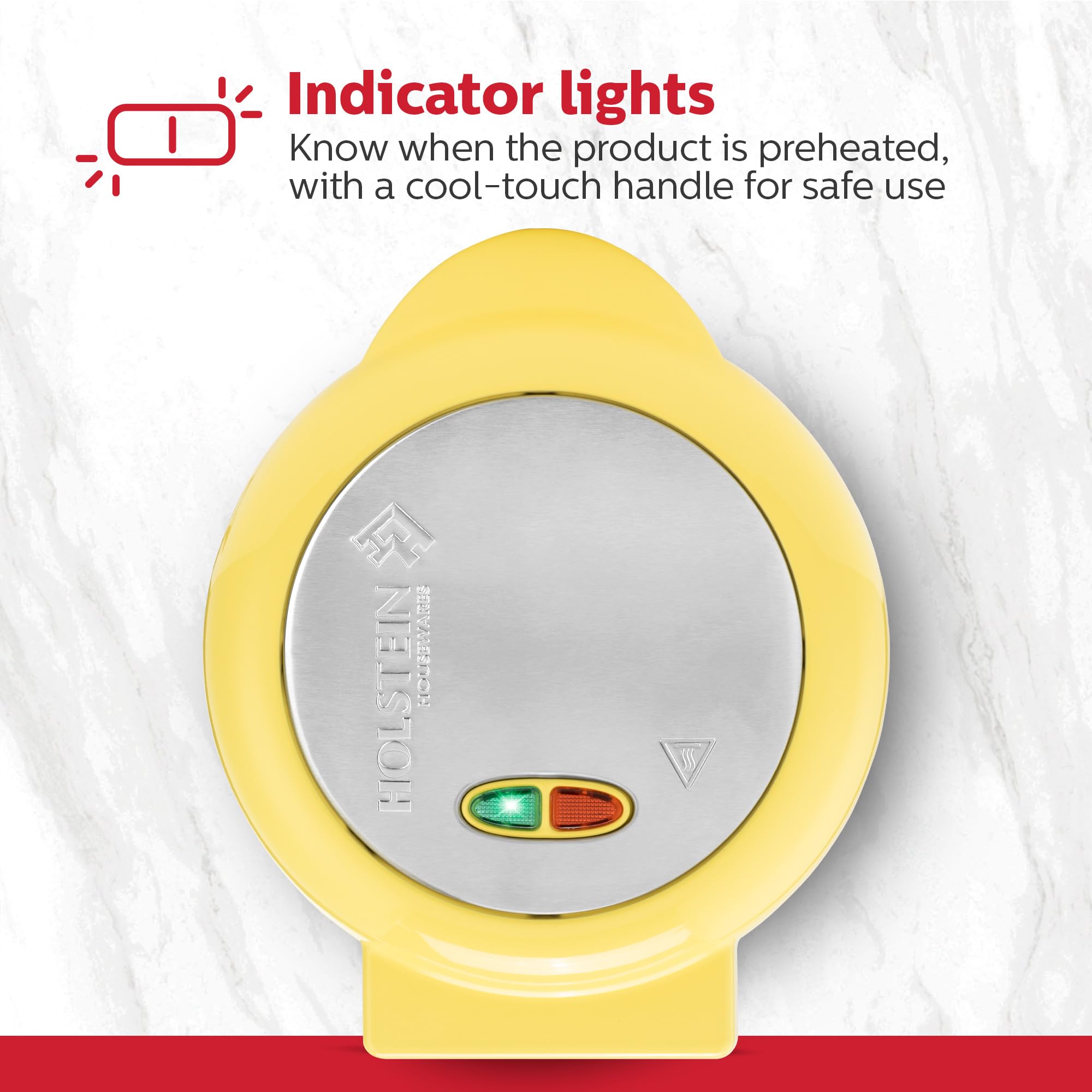 Holstein Housewares - Non-Stick Omelet & Frittata Maker, Yellow/Stainless Steel - Makes 2 Individual Portions Quick & Easy: 2 Section Yellow