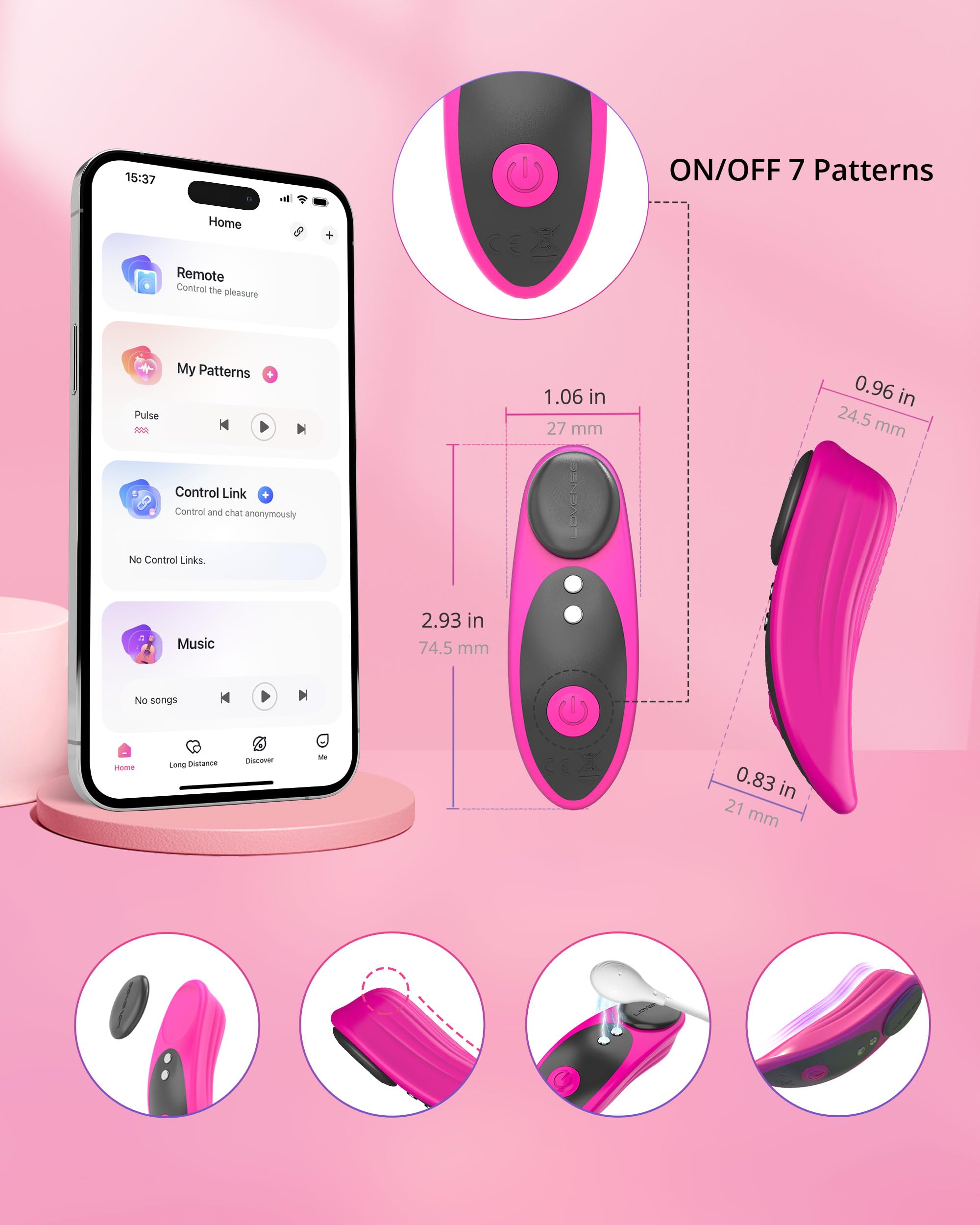 LOVENSE Ferri Wearable Vibrating Panties, Remote Control Long Distance Magnetic Panty Vibrator for Female Couple Pleasure Adult Sex Toy Clitoral Stimulator Massager, Discreet, Waterproof