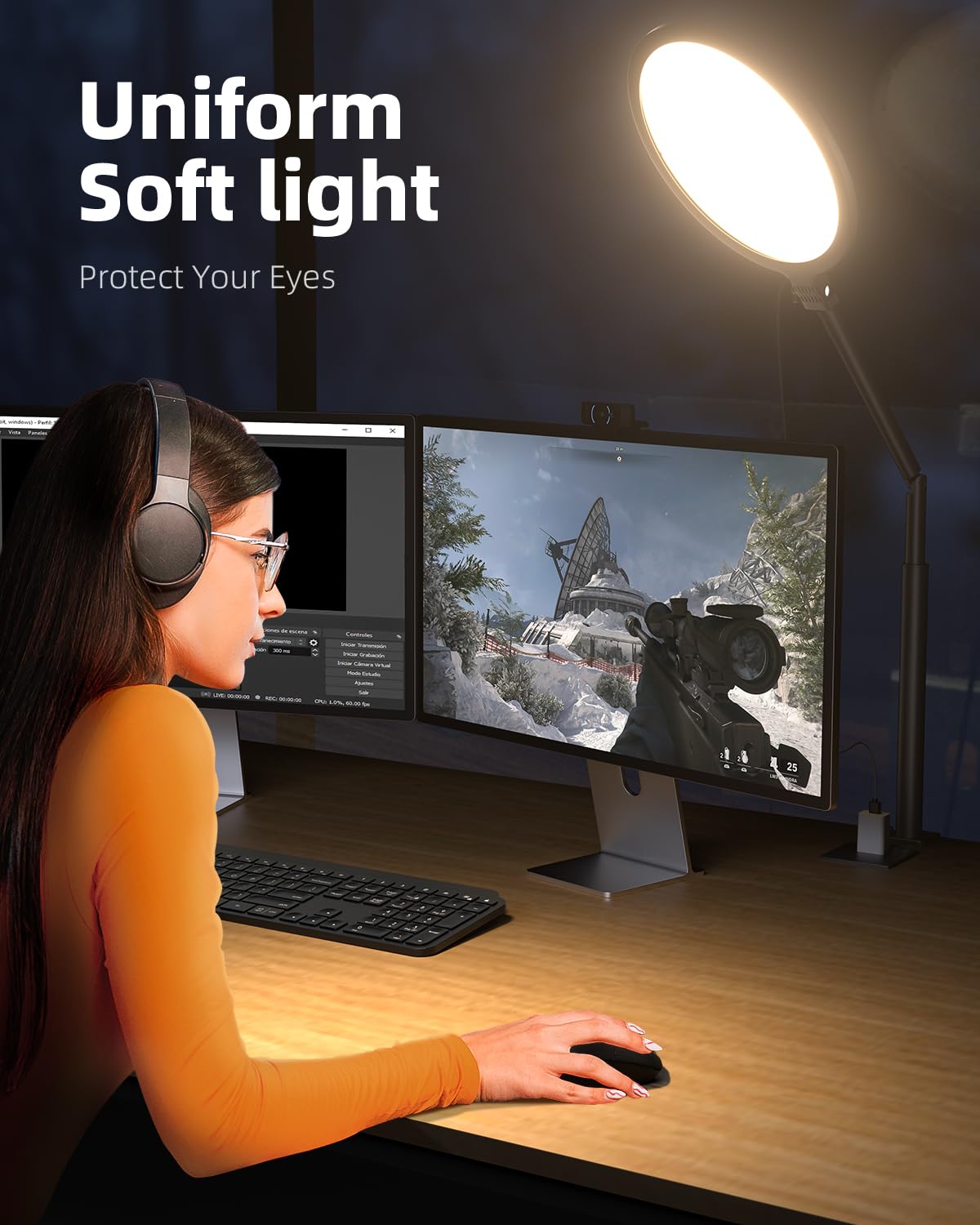 Weilisi 10.2" Desk Ring Light with Stand for Zoom Meetings, Ring Light for Desk with Clamp, 360° Rotate & Flexible Height Video Conference Light, Adjust Arm Desk Lamp Zoom Light for Home Office: Weilisi 10.2" Desk Ring Light with Stand for Zoom Meetings, Ring Light for Desk with Clamp, 360° Rotate & Flexible Height Video Conference Light, Adjust Arm Desk Lamp Zoom Light for Home Office