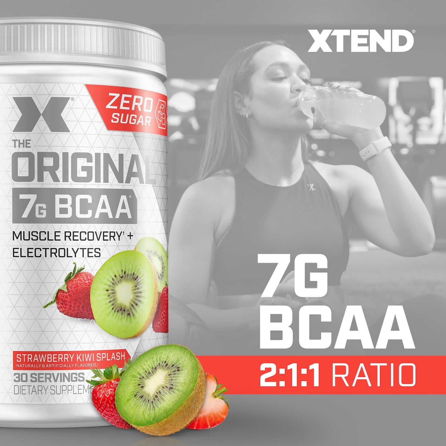 Xtend XTEND Original BCAA Powder 7g BCAA and 2.5g L-Glutamine, Sugar Free Post Workout Muscle Recovery Drink with Amino Acids for Men & Women, 90 Servings