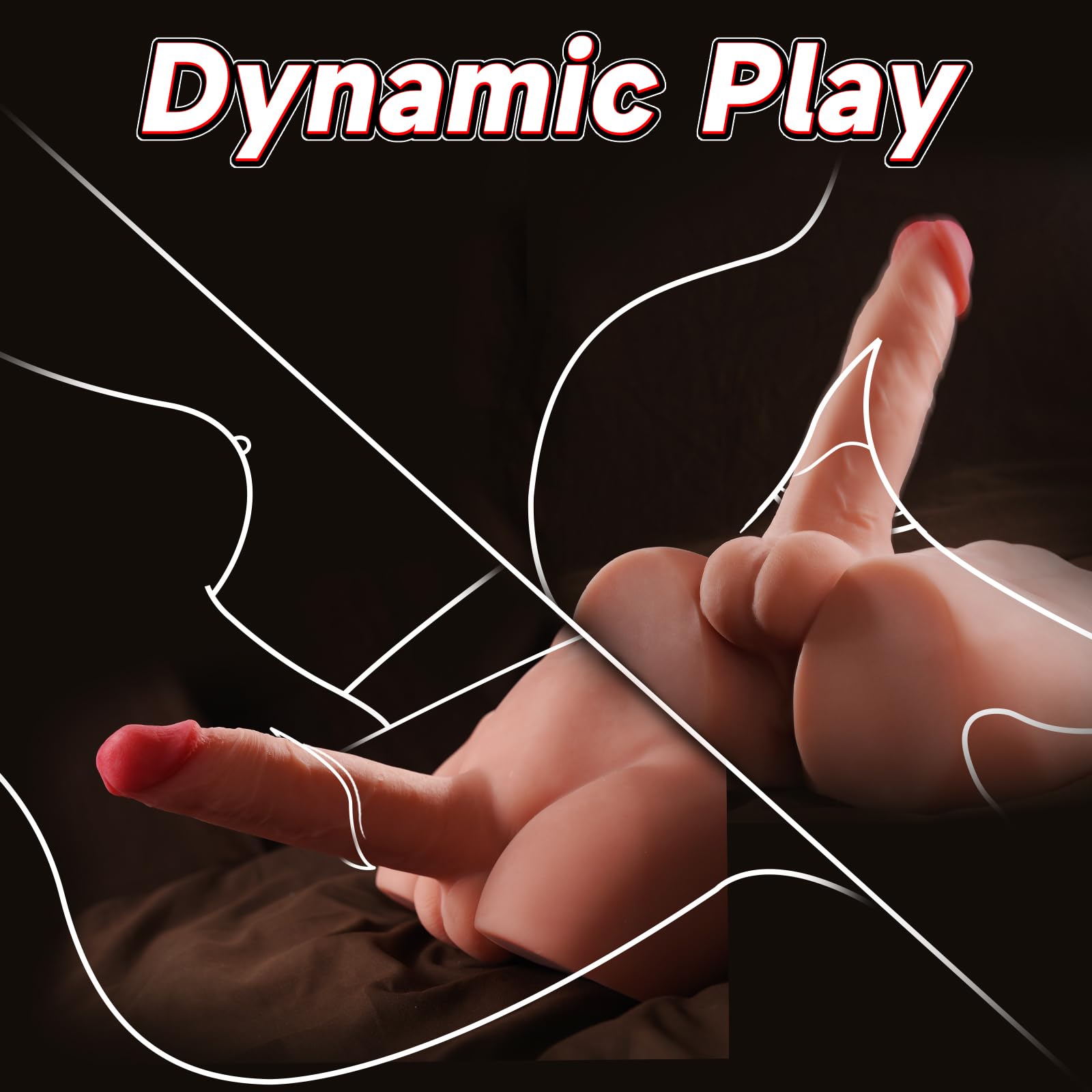 Male Sex Doll with Realistic Thrusting Dildo - EINSEO Adult Torso Sex Dolls & 7.3 inches Vibrating Dildos for G-spot Anal Stimulation, Unisex Masturbator Mens Gay Sex Toys for Women Female Couples: 7.2 Pound