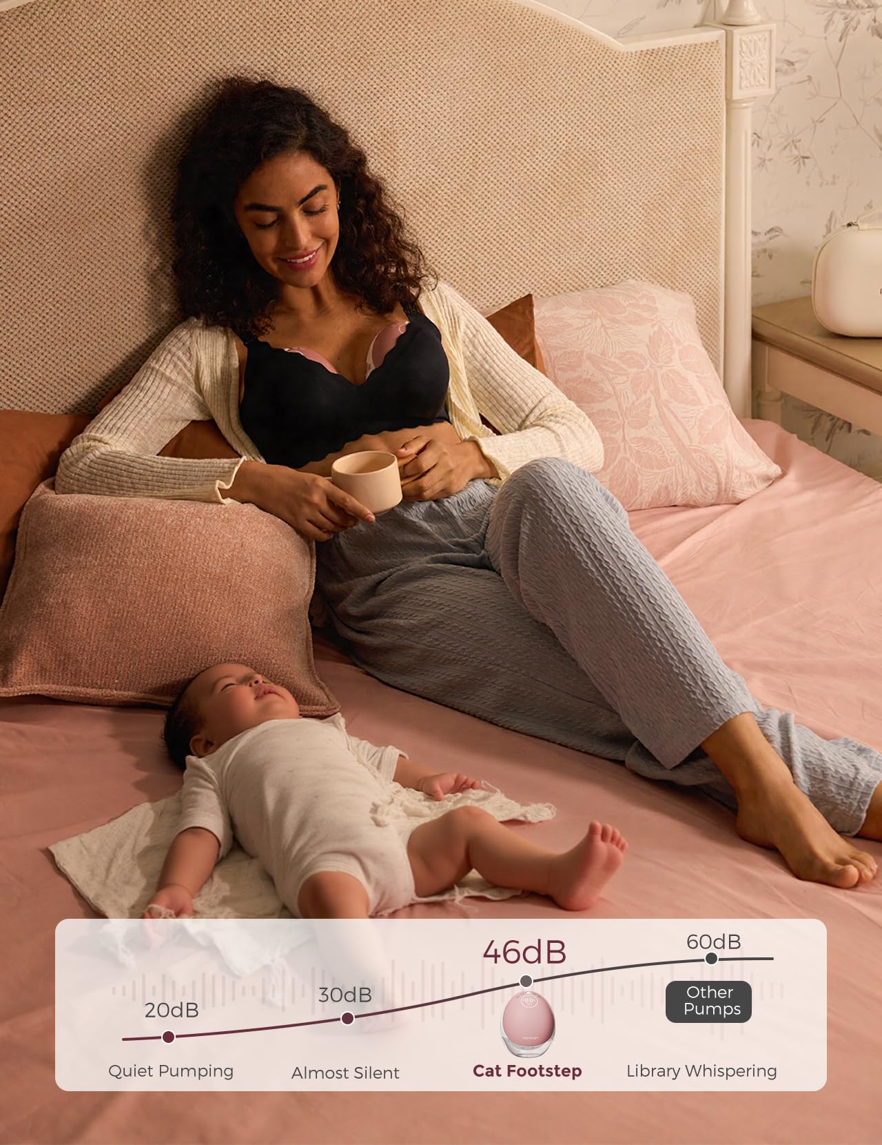 Momcozy Breast Pump Hands Free Upgraded Mobile Flow | M9, App Discreet Control with Personalized Multi-Modes & 15 Levels, Wearable Breast Pump 24mm, 2 Pack Cozy Red