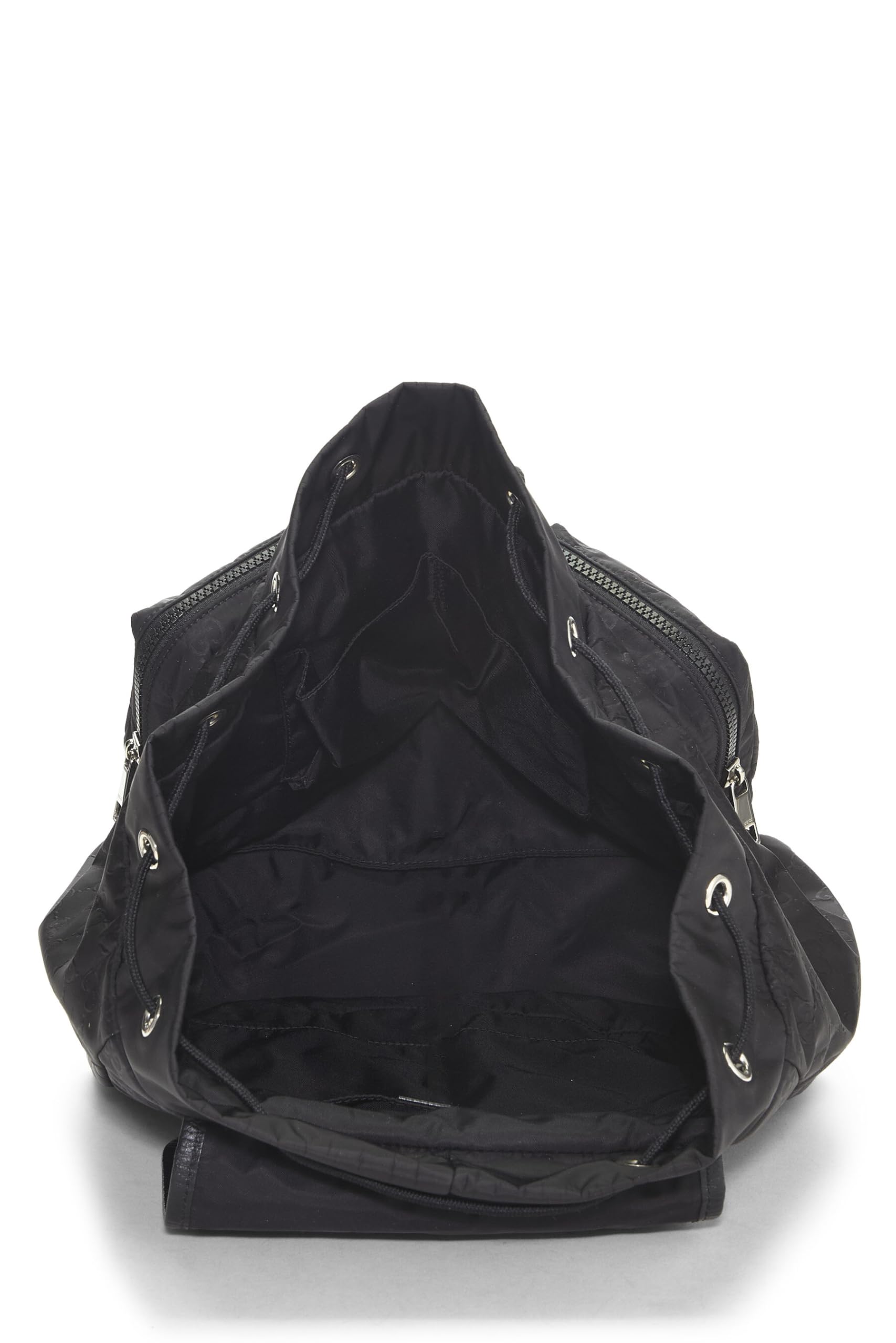 Gucci, Pre-Loved Black Nylon Double Pocket Backpack, Black thumbnail 6