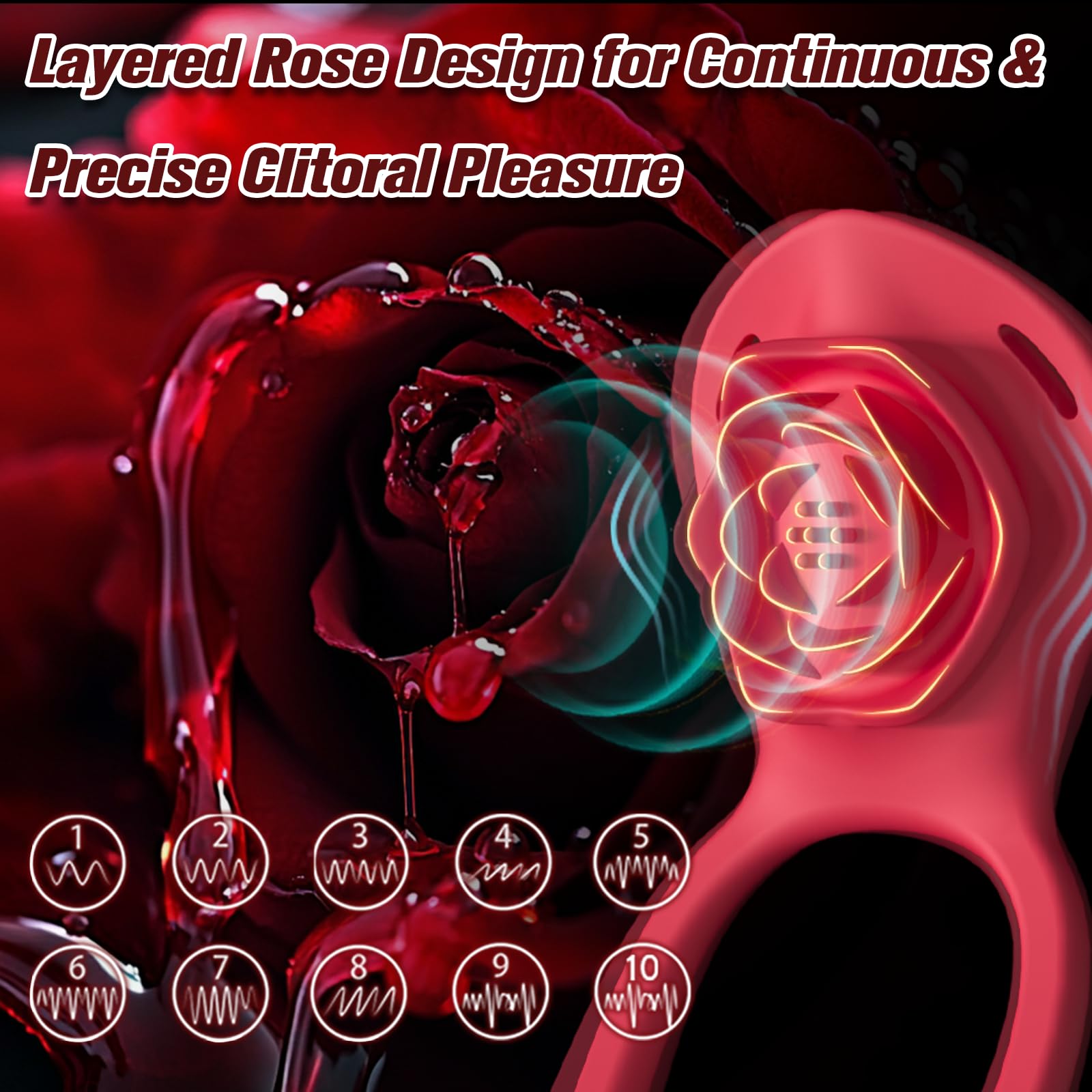 Couples Rose App Remote Control Wearable Vibrator, Couple Women Adult Sex Toys Games for Men, Hands Free Panty Clitoris Vibrator Vibrating Cock Ring, ZOOPLOU BDSM Female Sex Toy Clitoral Stimulator