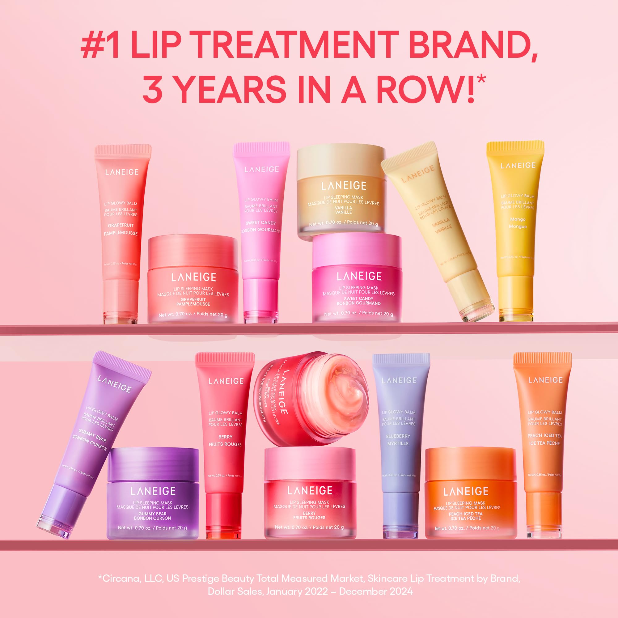 LANEIGE Lip Sleeping Mask: Nourish, Hydrate, Vitamin C, Murumuru & Shea Butter, Antioxidants, Flaky, Dry Lips: Grapefruit