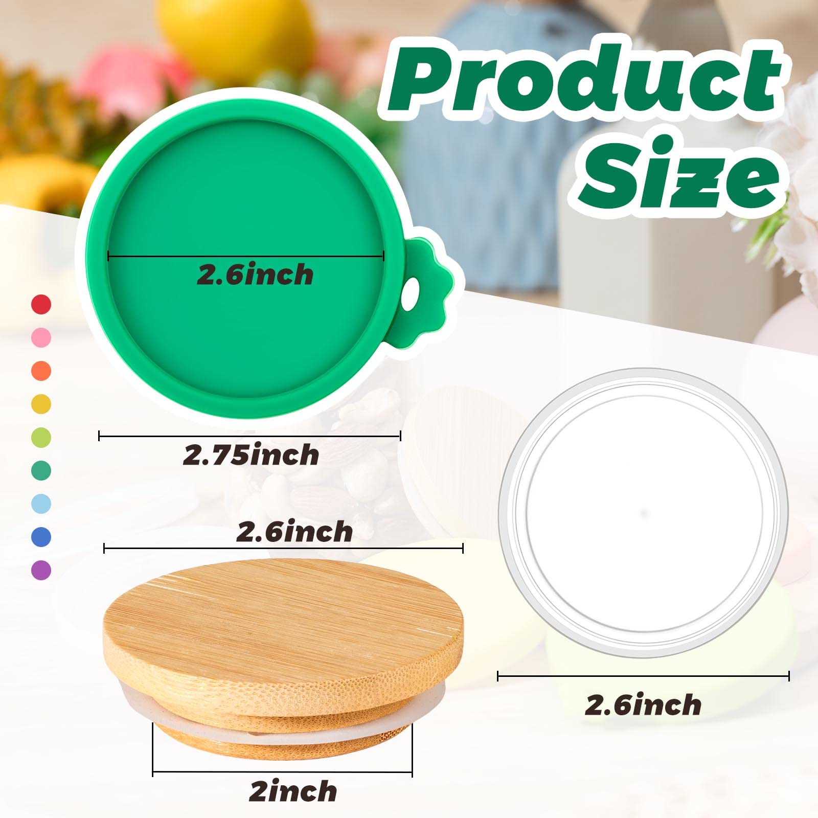 Mumufy 27 Pcs Yogurt Jar Lids Clear Plastic Silicone Bamboo Wood Container Lids with Silicone Sealing Rings Reusable Replacement Covers Compatible with Oui Yogurt Jars thumbnail 3
