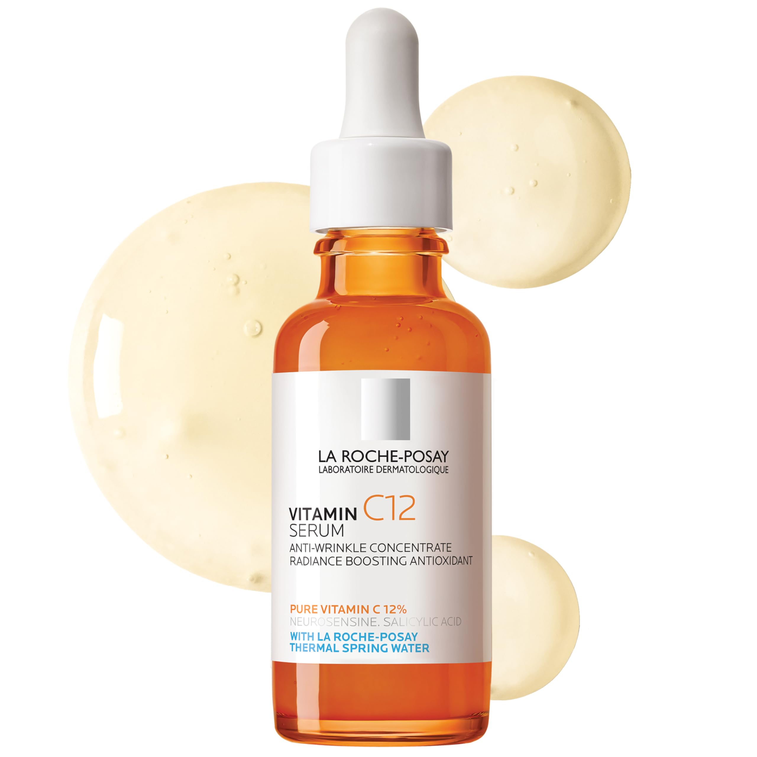 La Roche-Posay Pure 12% Vitamin C Serum For Face With Hyaluronic Acid & Salicylic Acid, Hydrating Face Serum, Boost Radiance & Reduce Wrinkles, 2 Formulas for Normal or Oily Skin Control thumbnail 1