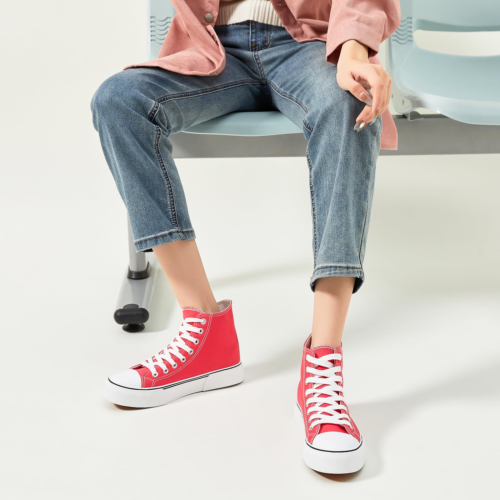 hash bubbie Unisex Fashion High top Sneakers Womens Classic High Tops Canvas Shoes Casual Tennis Shoes for Men