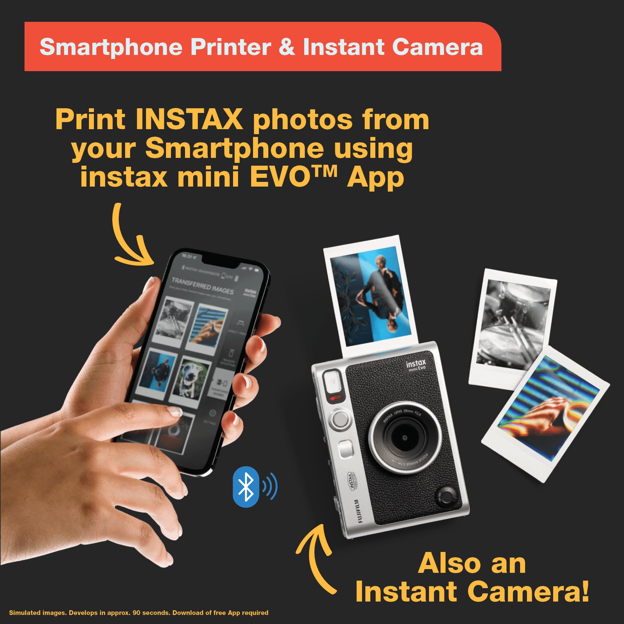 Fujifilm Instax Mini EVO Instant Camera: Black