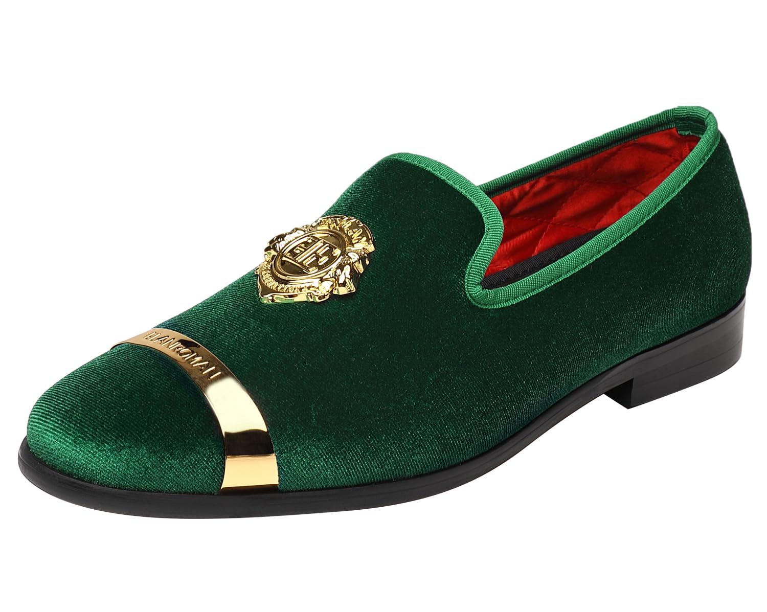 ELANROMAN Men's Velvet Loafers Dress Fashion Wedding Party Prom Shoes