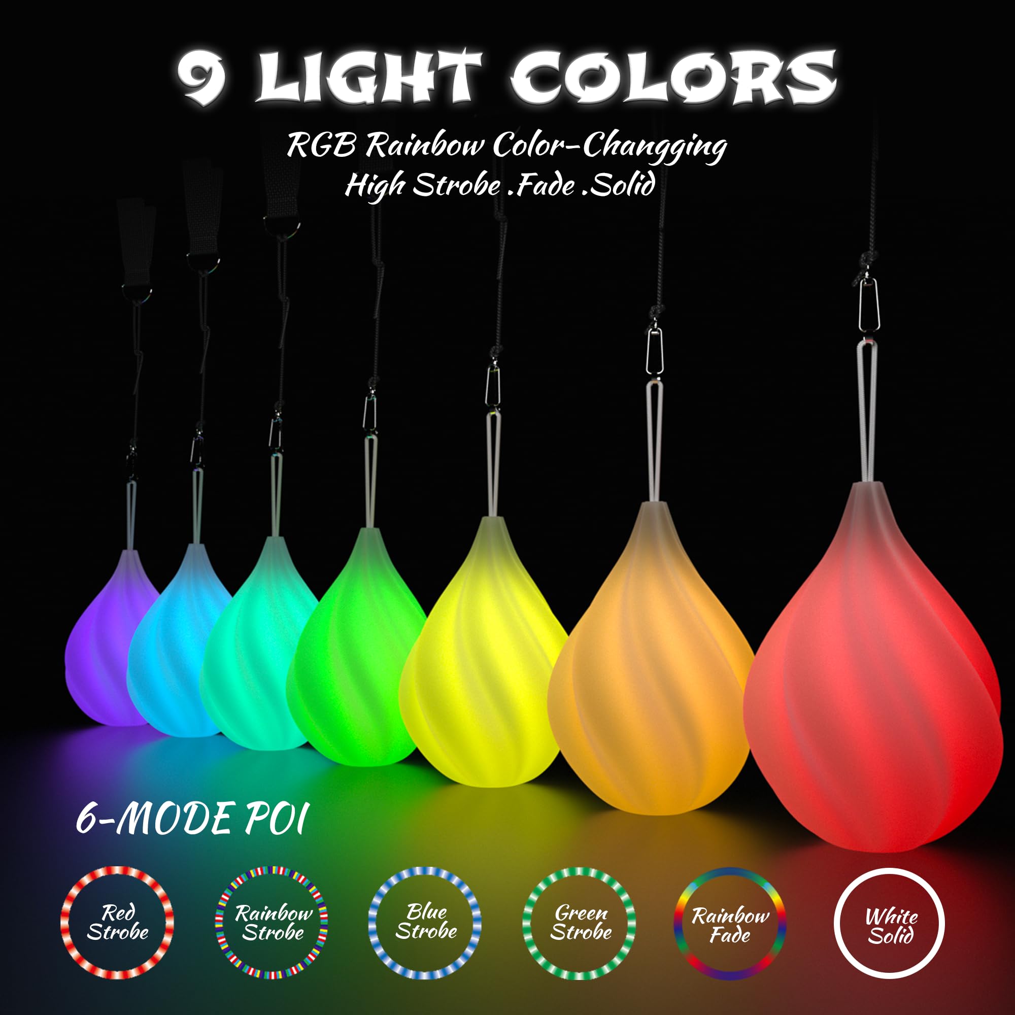 LED Poi Balls Set for Children and Adults - Luminous Premium Toy for Beginners & Professionals | LED Pois Kids Juggling | Juggling Set & Light Painting Accessories | Fire Poi Balls & Luminous Balls: LED Poi Balls Set for Children and Adults - Luminous Premium Toy for Beginners & Professionals | LED Pois Kids Juggling | Juggling Set & Light Painting Accessories | Fire Poi Balls & Luminous Balls