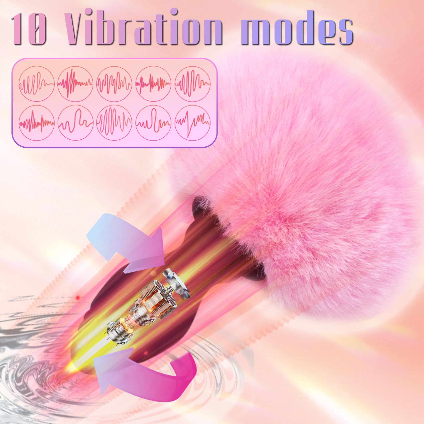 Bunny Tail Butt Plug Vibrator, Soft Silicone Anal Plug with  Faux Fur, Wireless Remote Control Design, Rabbit Tail Trainer for Adult Sex Toys for Role Play Cosplay Women, Men and Couples, Cute Sex: Pink