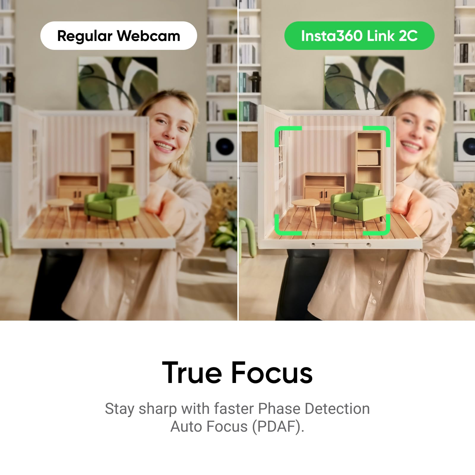 Insta360 Link 2C - 4K Webcam for PC/Mac, 1/2" Sensor, Auto Framing, HDR, AI Noise-Canceling Mic, Gesture Control for Streaming, Video Calls, Gaming, Works with Zoom, Teams, Twitch & More thumbnail 6