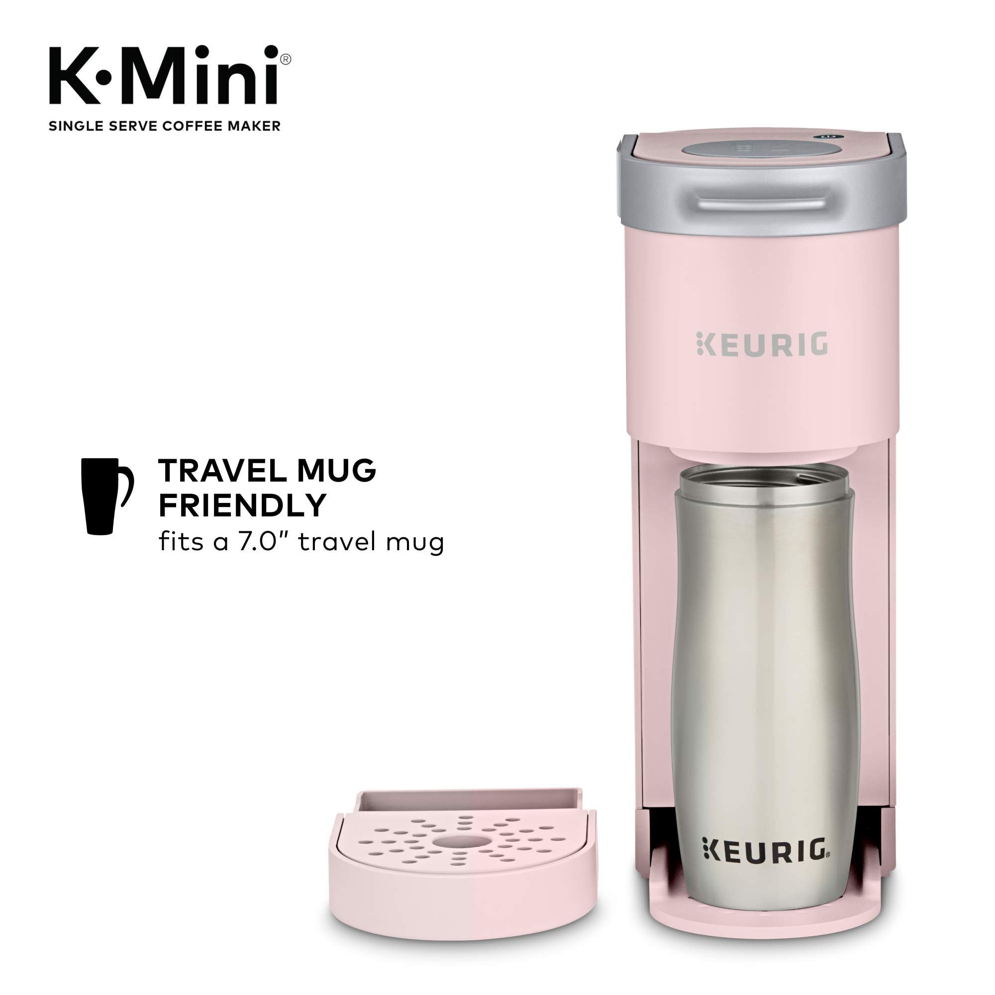 Keurig K-Mini Single Serve K-Cup Pod Coffee Maker, 6 to 12oz Brew size, with Cord Storage, Perfect for Small Spaces,: Dusty Rose