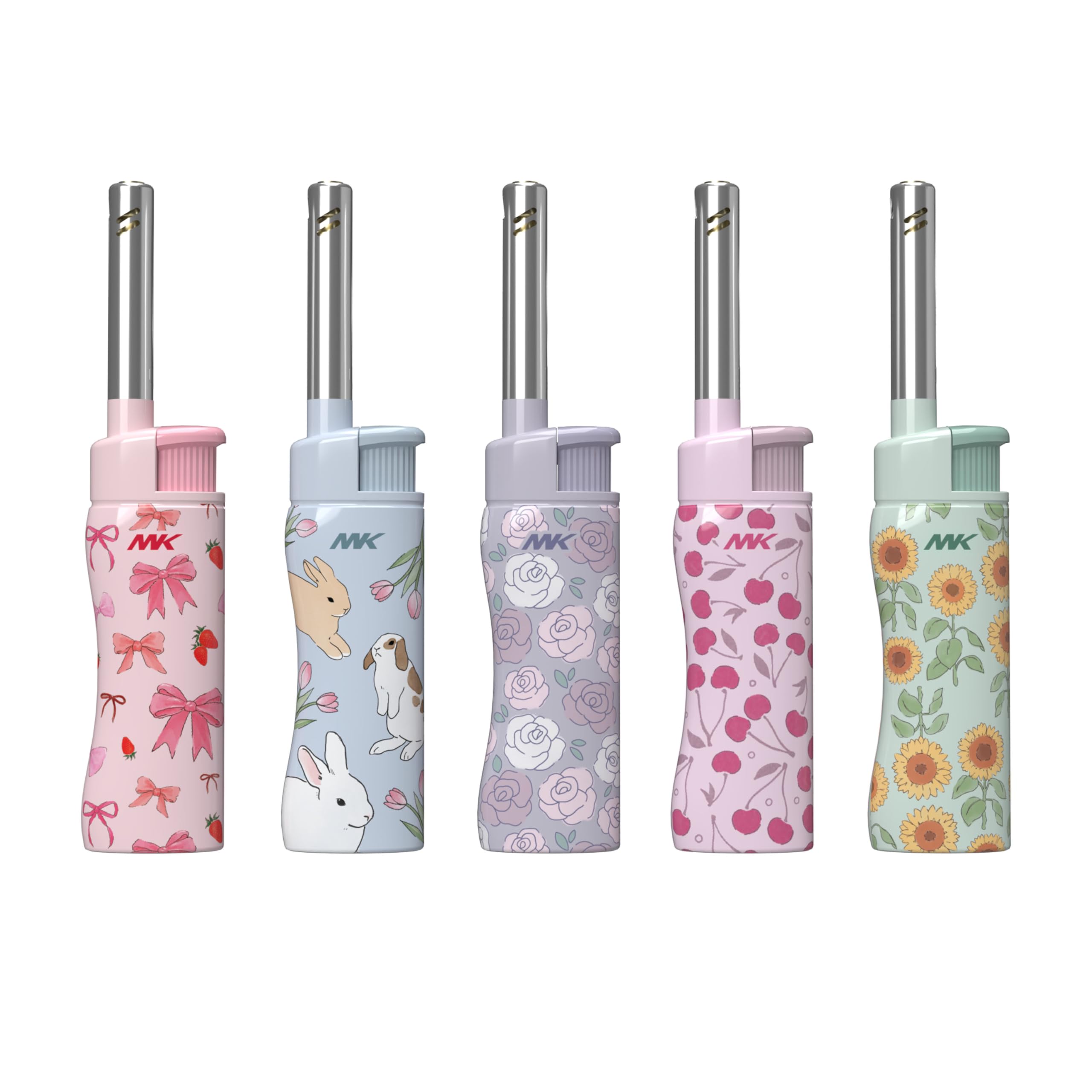 MK Lighter Candle Lighters, Windproof Flame, Ideal as Lighters for Candle, Camping Lighters, Outdoor, Butane Refillable (Charm-5PC): Charm-5pc
