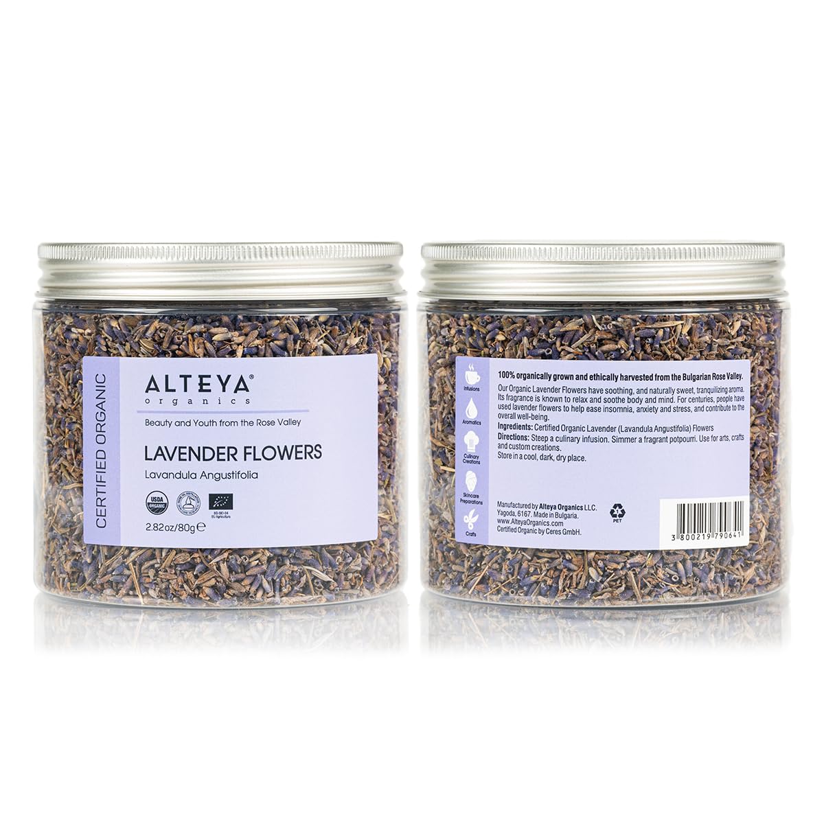 Alteya Organics Organic Lavender Flowers - USDA Certified Organic Lavender Tea - Herbal - 2.82 Oz: 2.82 Ounce (Pack of 1)