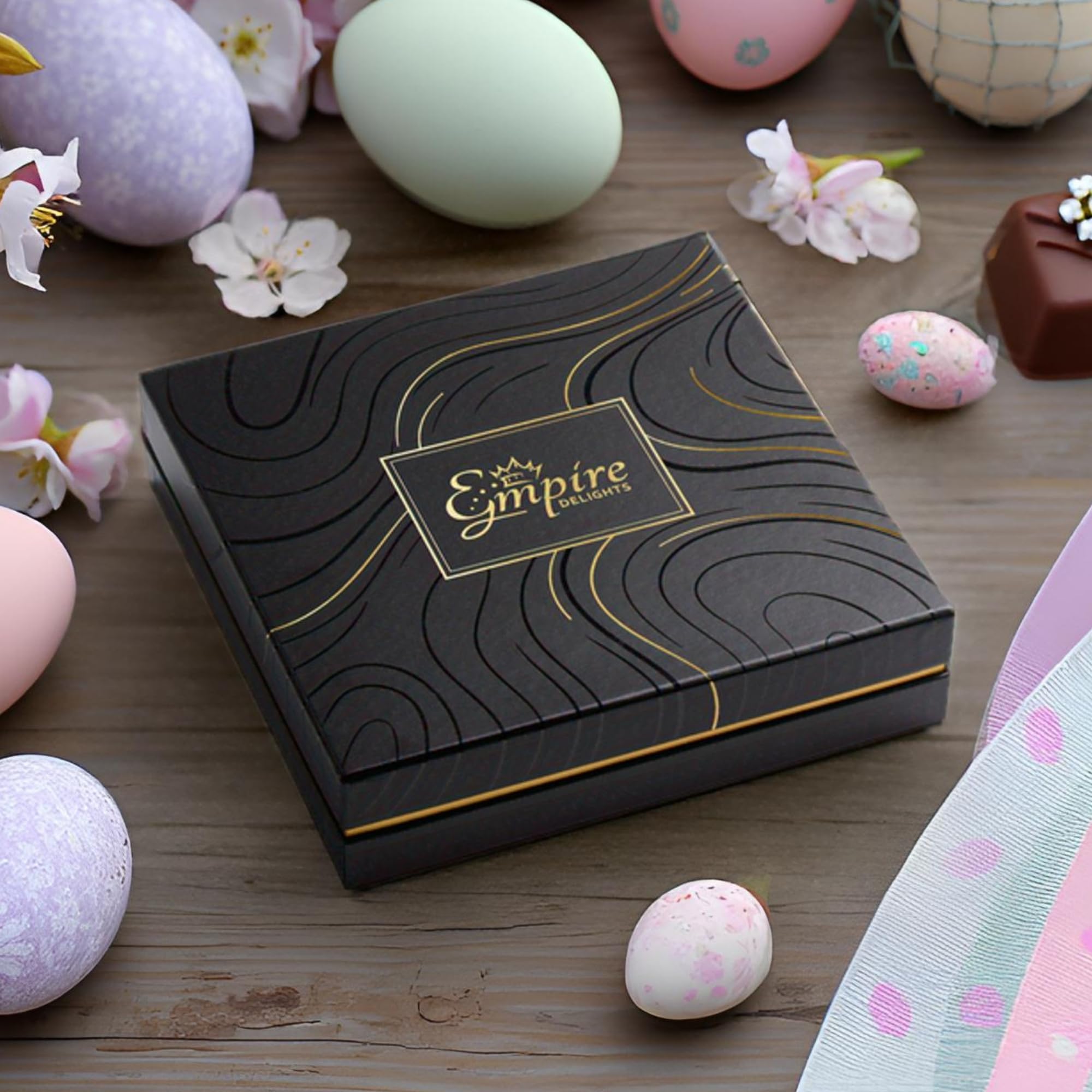 Chocolate Gift Box with Assorted Gourmet Chocolates - Food Gift Basket for Women and Men - Birthday, Thank You, Present idea for Him and Her: Twilight Indulgence