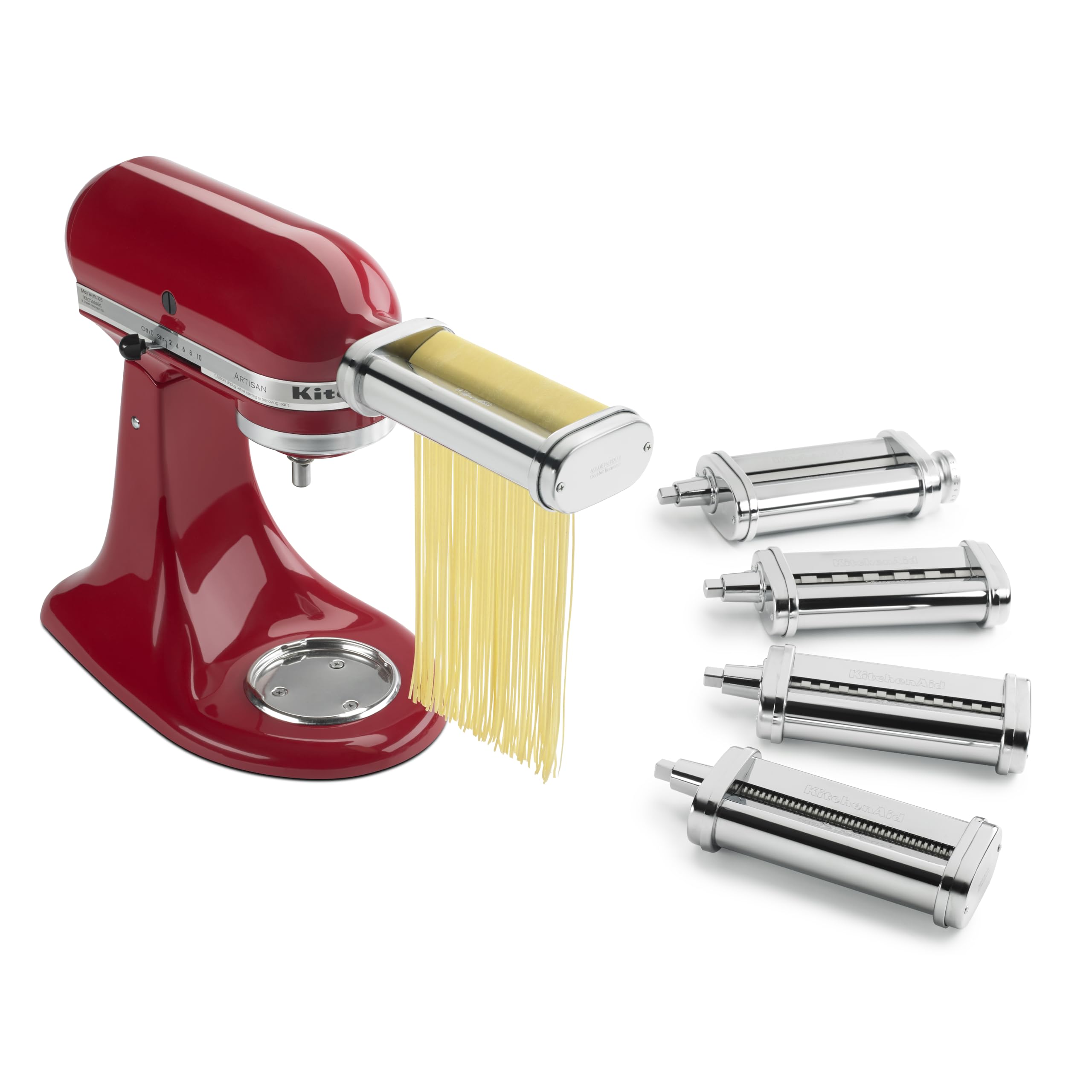 KitchenAid Artisan Series 5 Quart Tilt Head Stand Mixer with Pouring Shield KSM150PS,: Passion Red Mixer + Mixer Attachment, 5 Piece