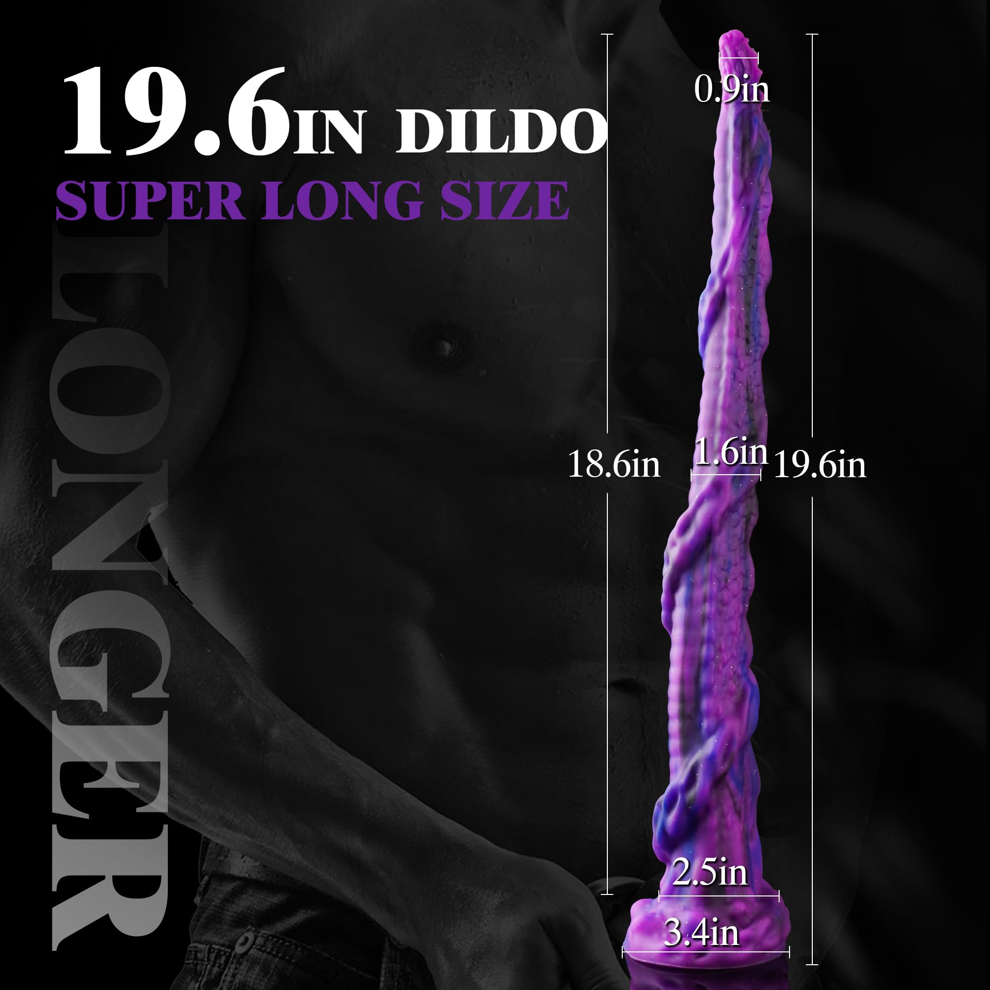 Monster Dildo Dragon Dildo Horse Dildo, 19.6" Super Long Dildo Fantasy Dildo for Deepest Sex, XL Huge Dildo Animal Alien Dildo with Suction Cup, Large Butt Plug Massive Anal Toys for Women, Men