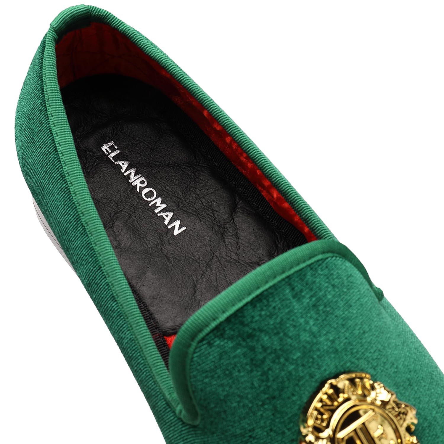 ELANROMAN Men's Velvet Loafers Dress Fashion Wedding Party Prom Shoes