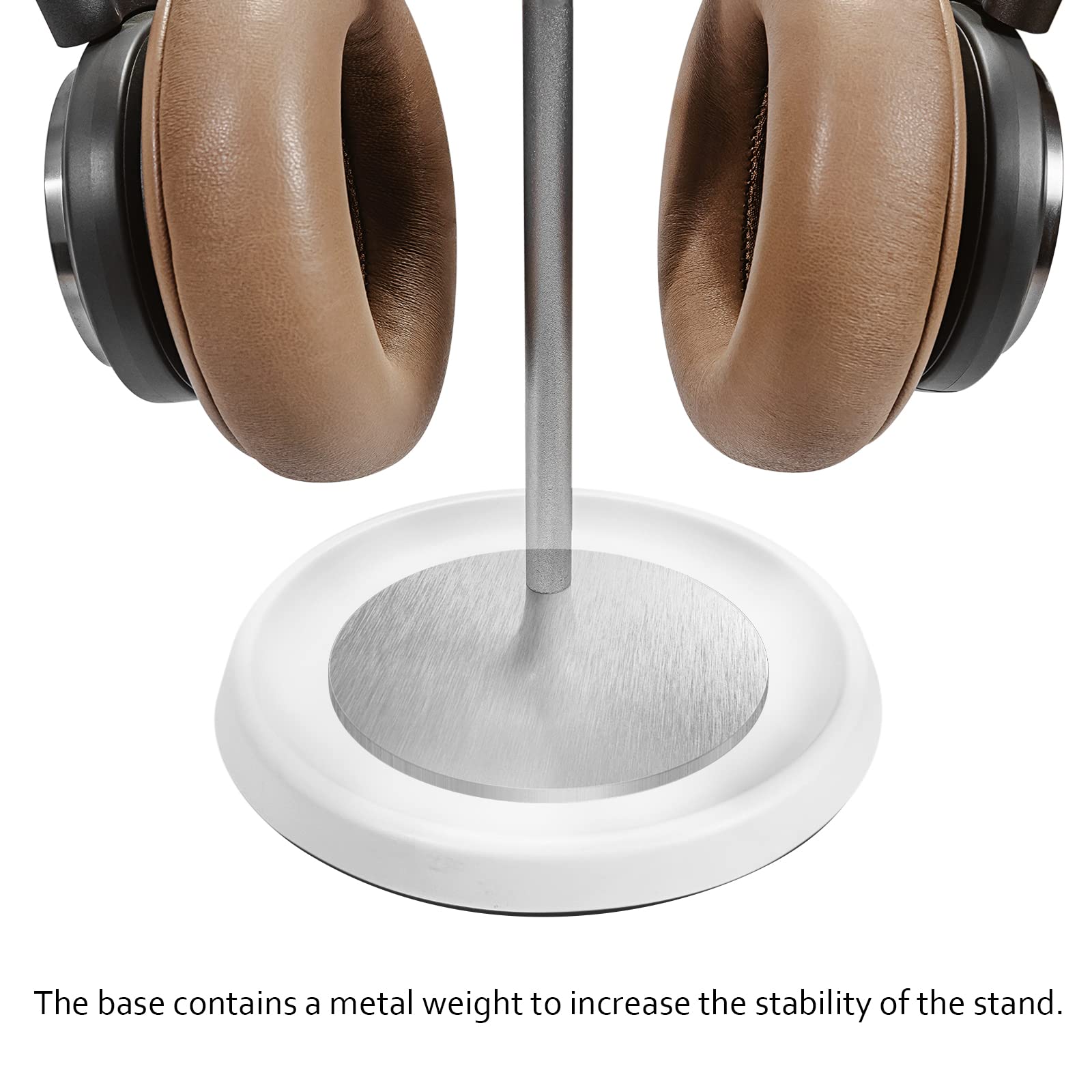 Headphone Stand, Curved Headset Stand with Storage Tray, Heavy Base Gaming Headset Holder for AirPods Max, AirPods, AirPods Pro, Beats, Bose, Sennheiser, Sony and More (): White