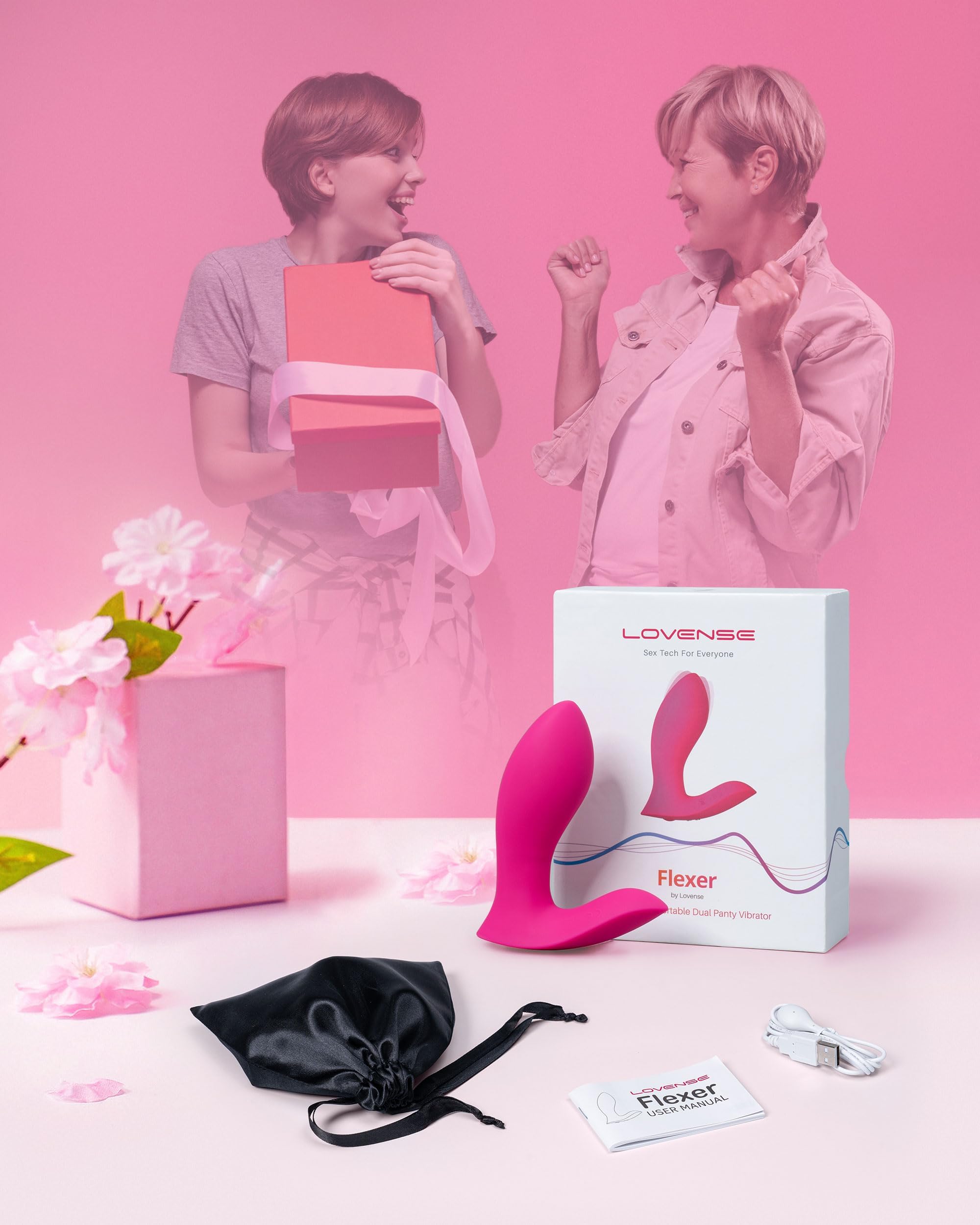 LOVENSE Flexer Wearable Panty Vibrator, App Remote Control Butterfly Vibrator for Women Pleasure, Rechargeable Clitoral G Spot Stimulator, Bluetooth Adult Sex Toys for Couples Play