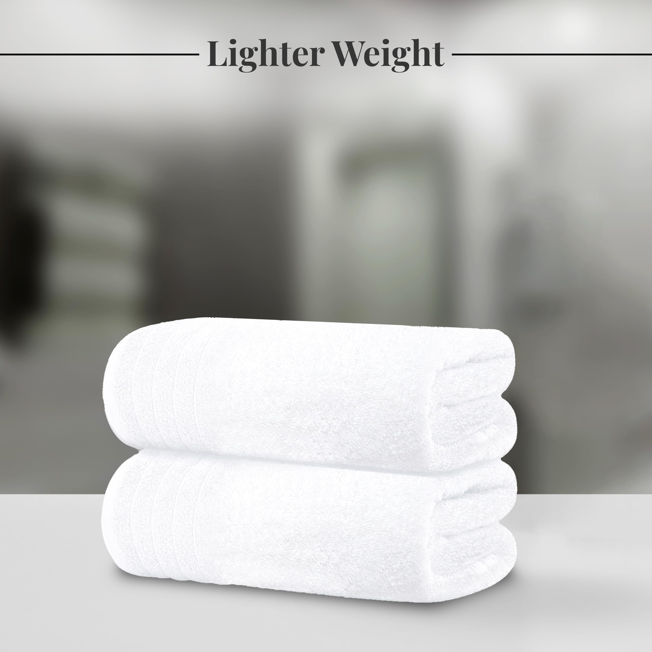 Tens Towels Pack of 4 Extra Large Bath Towels 30 x 60 Inches, 100% Cotton, Larger & Lighter Weight, Quicker to Dry, Super Soft and Absorbent, Perfect for Bathroom,: White