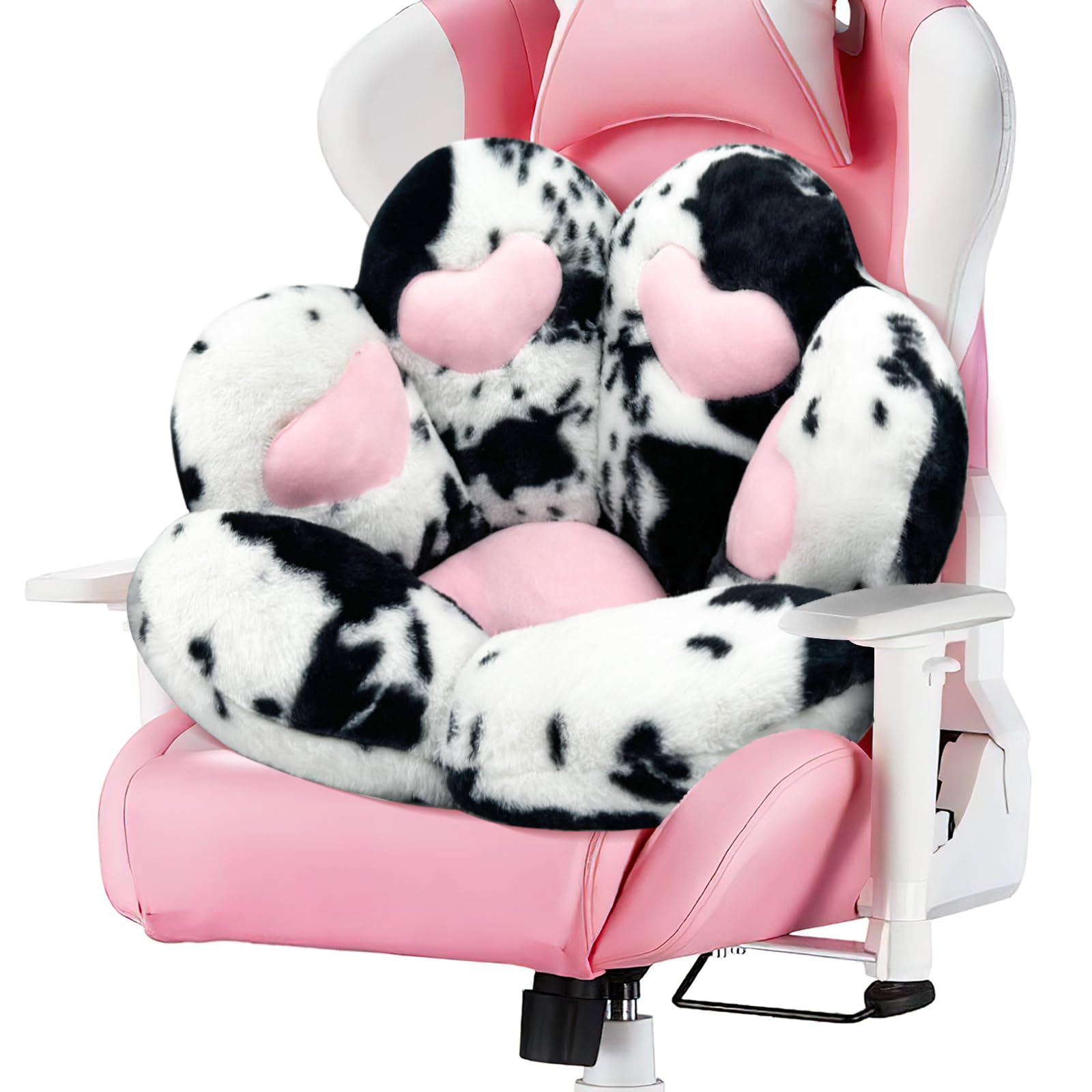 MOONBEEKI Cat Paw Cushion Chair Comfy Kawaii Plush Seat Cushions Shape Lazy Pillow for Gamer Chair 28"x 24" Cozy Floor Cute Seat Kawaii for Girl Worker Gift, Dining Room Bedroom Decorate Black: Milk Cow 28 Inch