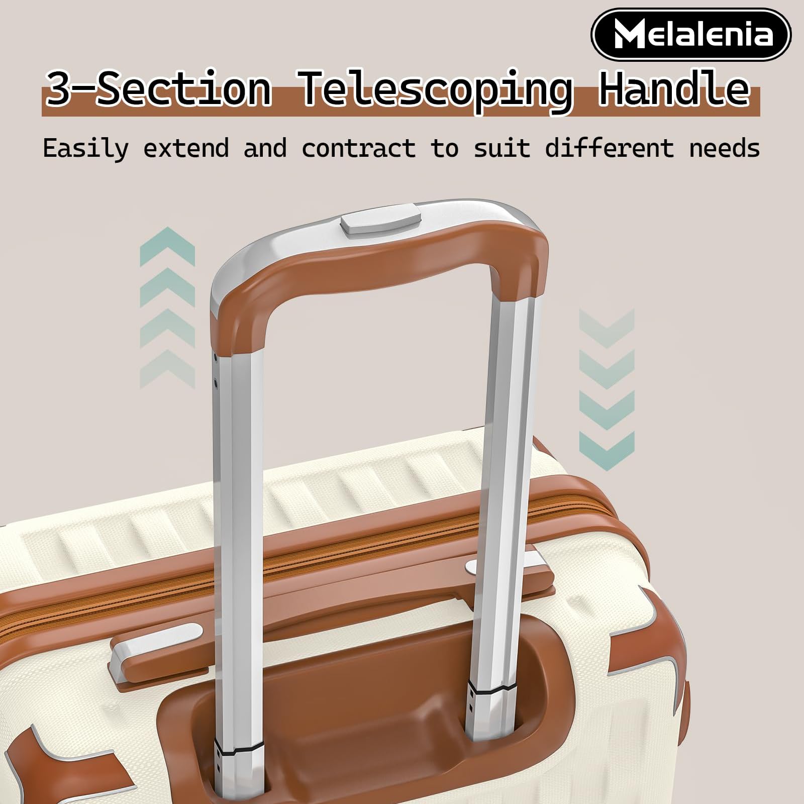 Melalenia Luggage Sets 7 Piece Hard Shell Carry on Suitcase with Spinner Wheels and TSA Lock, Lightweight Travel Duffel Bag for Women, Beige Brown: 7 Piece Set(DB/TB) Beige Brown