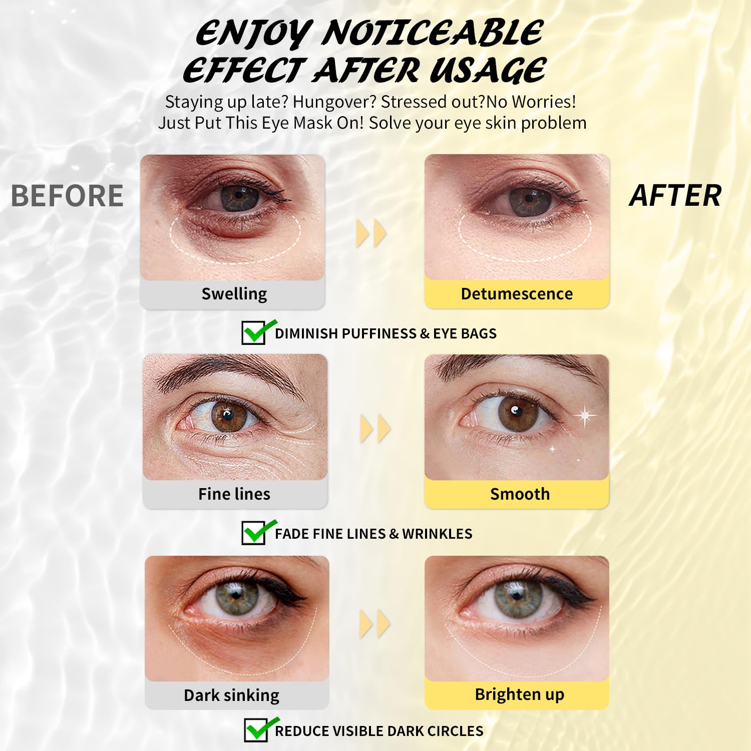 Maskiss Under Eye Patches (25 Pairs), Caffeine Eye Masks for Dark Circles Puffy Eyes Undereye Bags, Collagen Eye Patches for Wrinkles and Puffiness, Skin Care Gift for Her