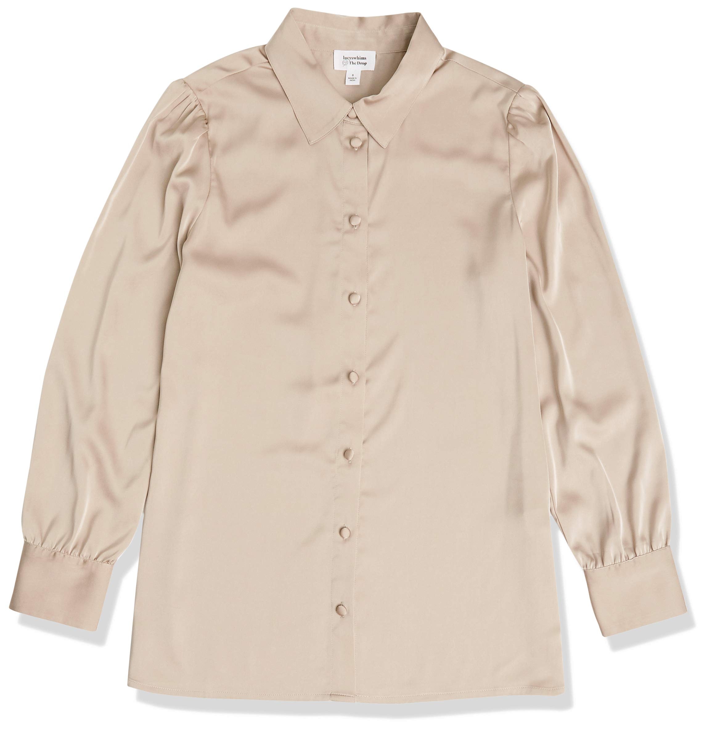 The Drop Women's @Lucyswhims Long-Sleeve Button-Down Stretch Satin Shirt thumbnail 7
