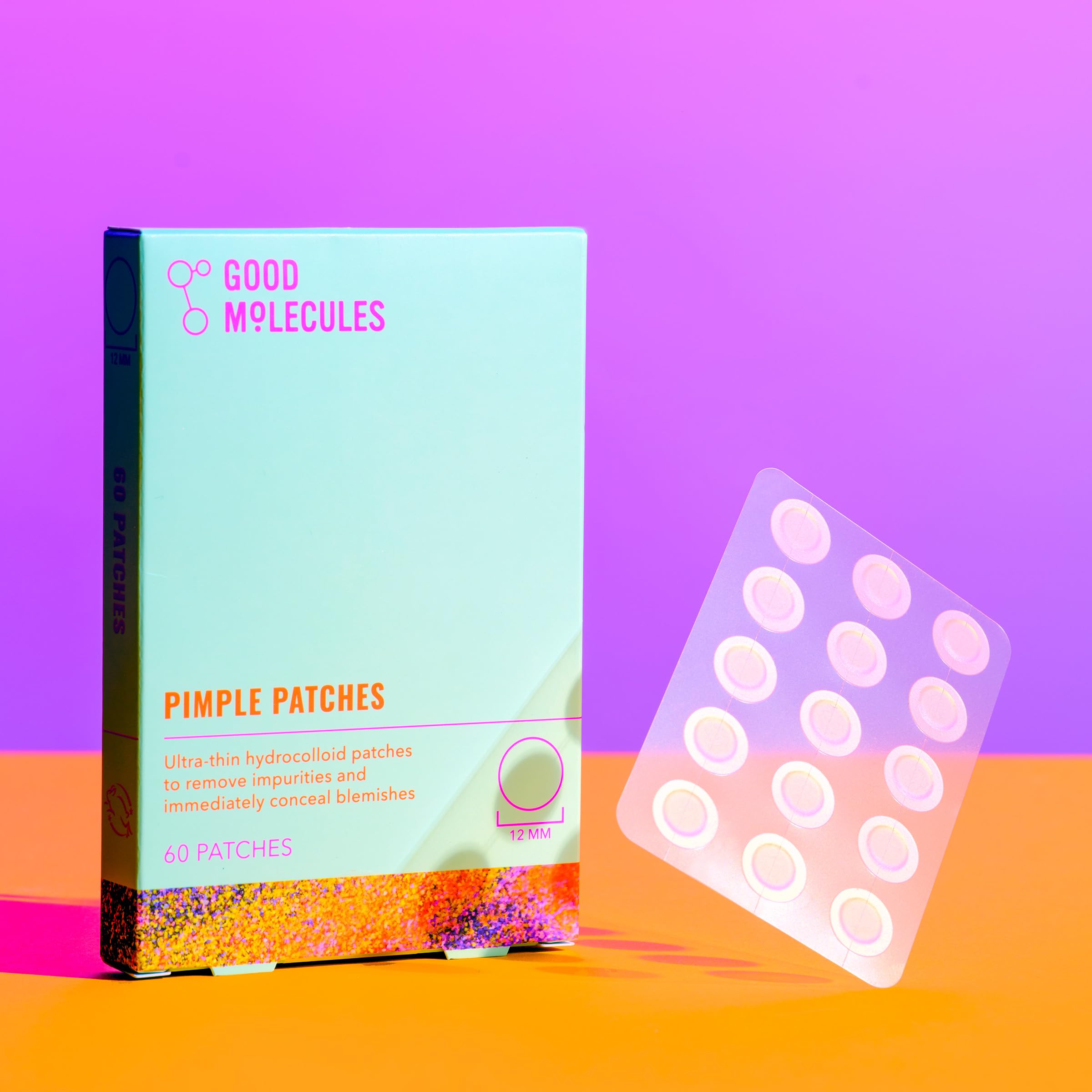 Good Molecules Pimple Patches 60 Pack - Ultra-Thin Hydrocolloid Acne Patches To Conceal Breakouts, Blackheads, and Blemishes - Acne Spot Treatment, Skin Care For Face