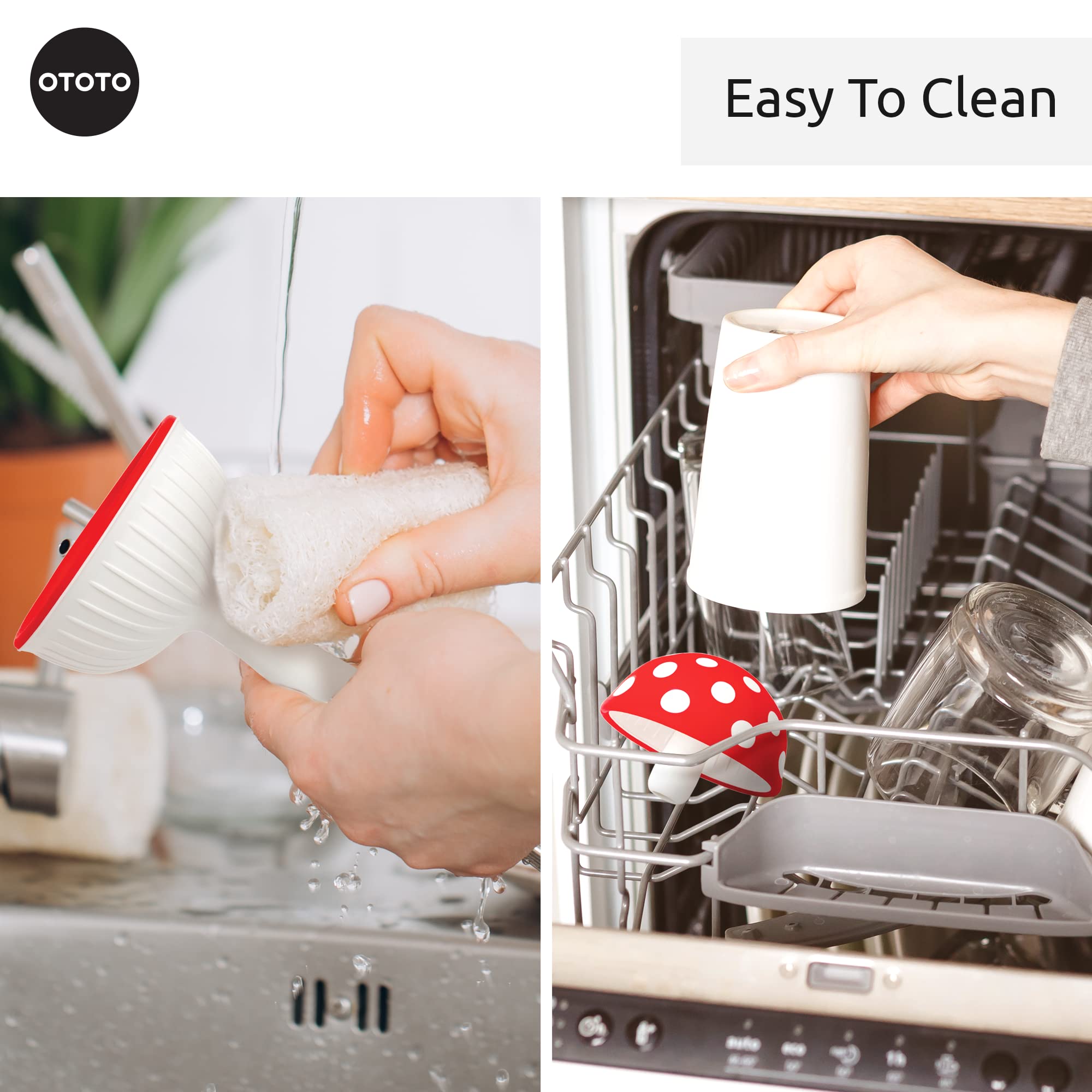 OTOTO Mushroom - Foldable Small Kitchen Funnel with Wide Mouth for Jars. Bottle Liquid Transfer - Silicone, 100% Food Safe, BPA Free, Dishwasher Safe: Magic Mushroom
