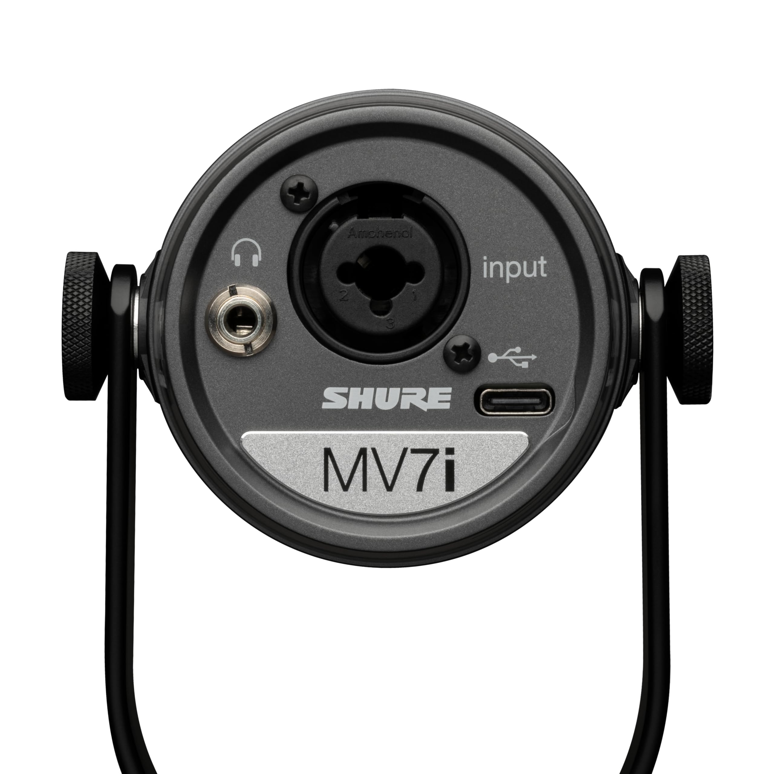 Shure MV7+ Podcast Dynamic Microphone. OBS Certified, Enhanced Audio, LED Touch Panel, USB-C & XLR Outputs, Auto Level Mode, Digital Pop Filter, Reverb Effects, Podcasting, Streaming, Recording -White: Interface