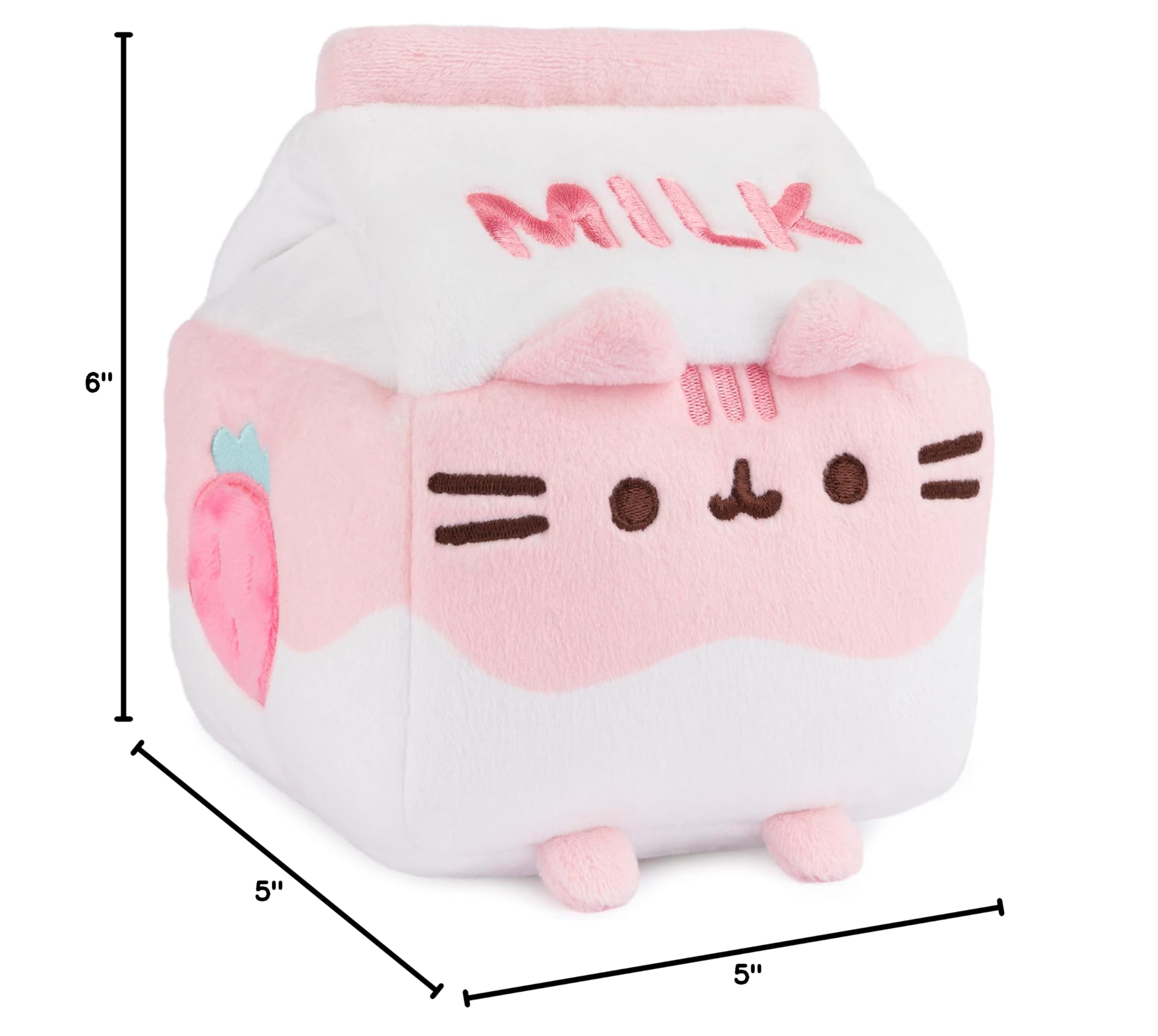 GUND Pusheen  Plush Cat Stuffed Animal for Ages 8 and Up, Green/Pink, 6”: Strawberry Milk