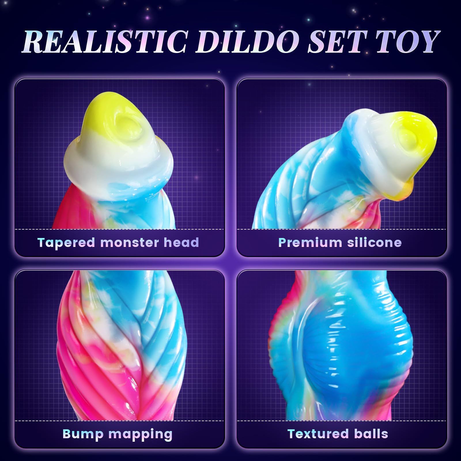 Thrusting Dildo Vibrator Sex Toys - 10.2" 4IN1 Thick Dildo Anal Toys, U G-spot Huge Dildo Upgraded App Remote Control Dildos Multi-Modes, Horse Dildo Dragon Dildo Adult Sex Toys & Games, BluePink: Blue Pink