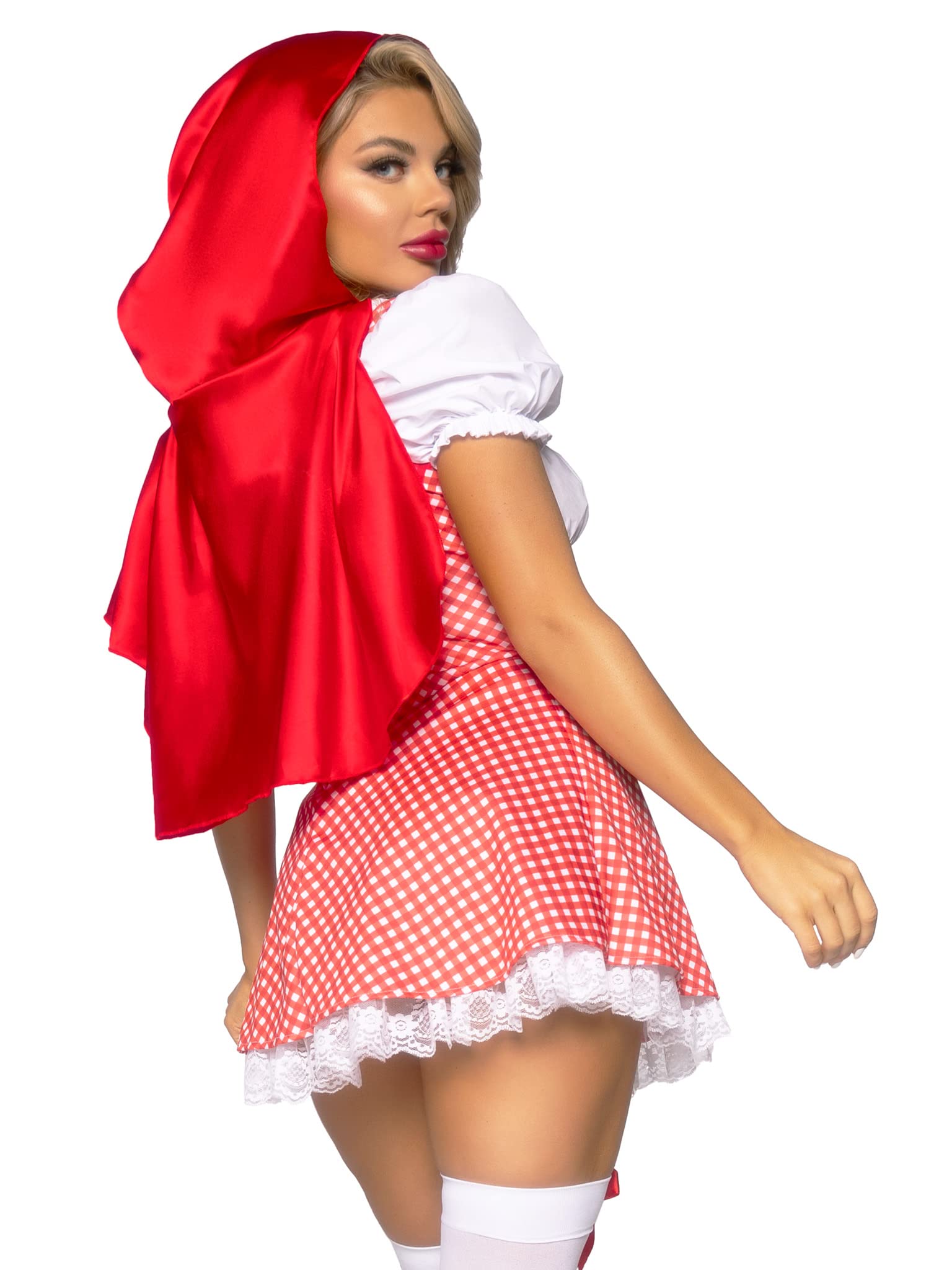 Leg Avenue Women's 2 Pc Fairytale Miss Red Costume with Dress, Hooded Cape
