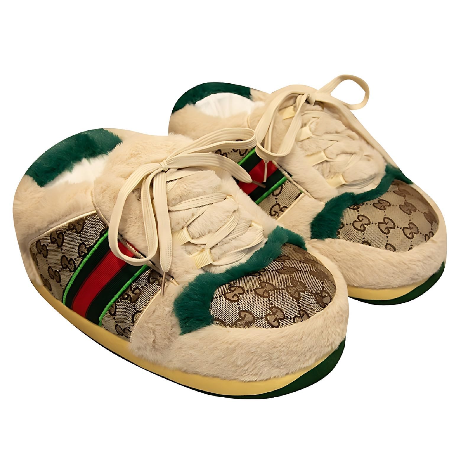 AQURIZE Sneaker Slippers for Men and Women Cozy Warm Home Plush Slippers Indoor Outdoor Non-slip Fluffy Slippers