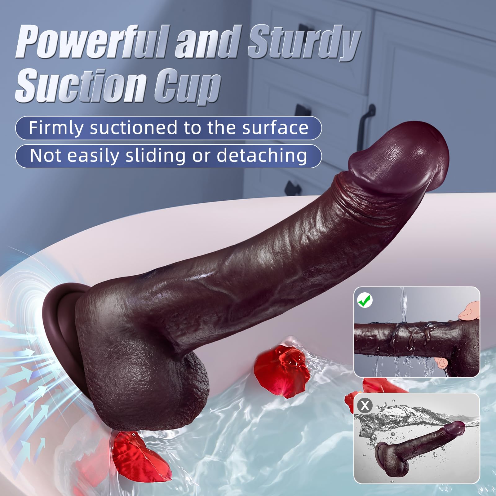 Thrusting Dildo Adult Sex Toys, Heated Black Realistic Dildos with 9 Thrusting & Vibrating Modes for G-Spots clit Anal stimulater, Remote Control Vibrator Adult Toys for Women Couples Play