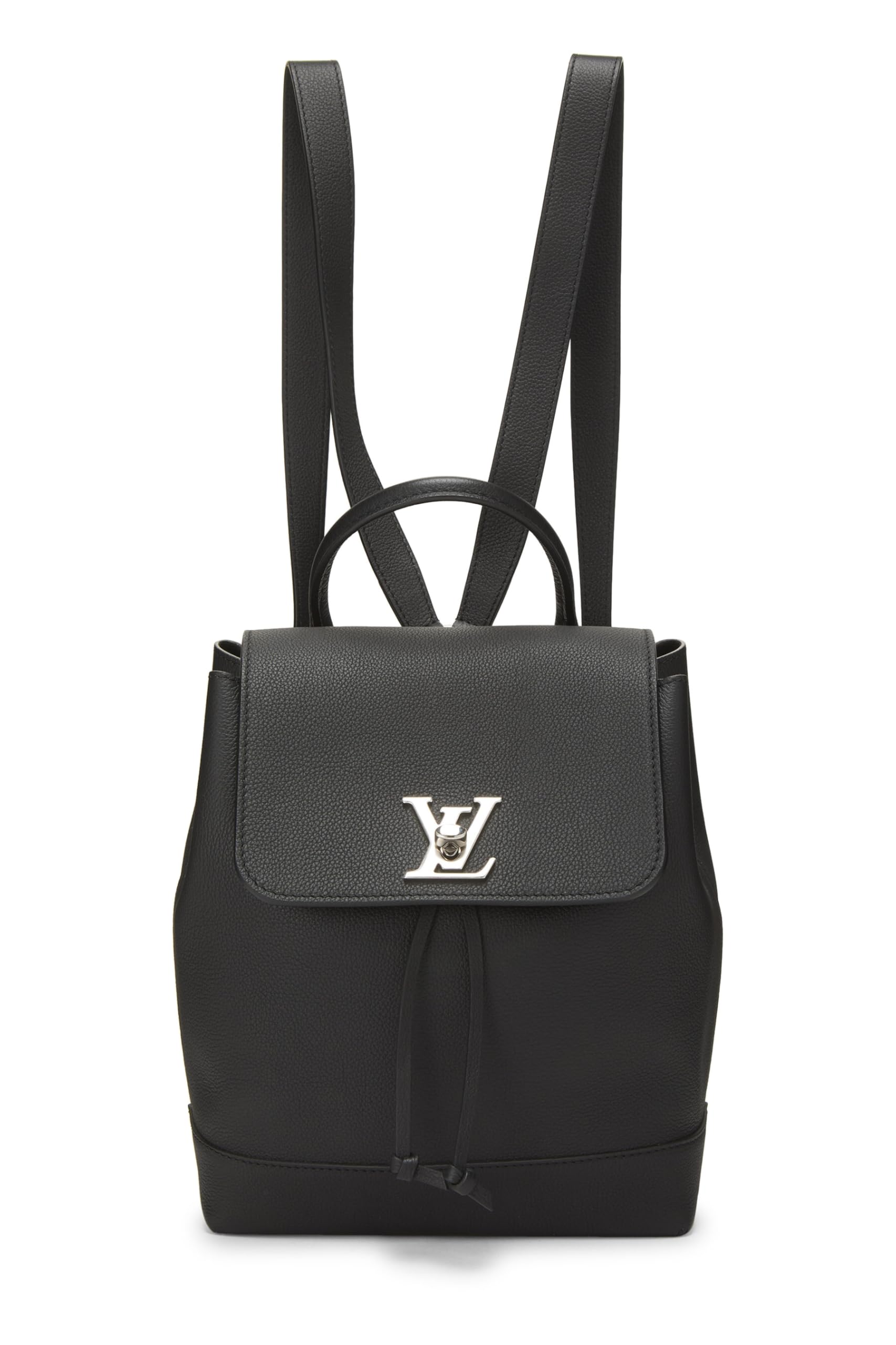 Louis Vuitton, Pre-Loved Black Leather Lockme Backpack, Black