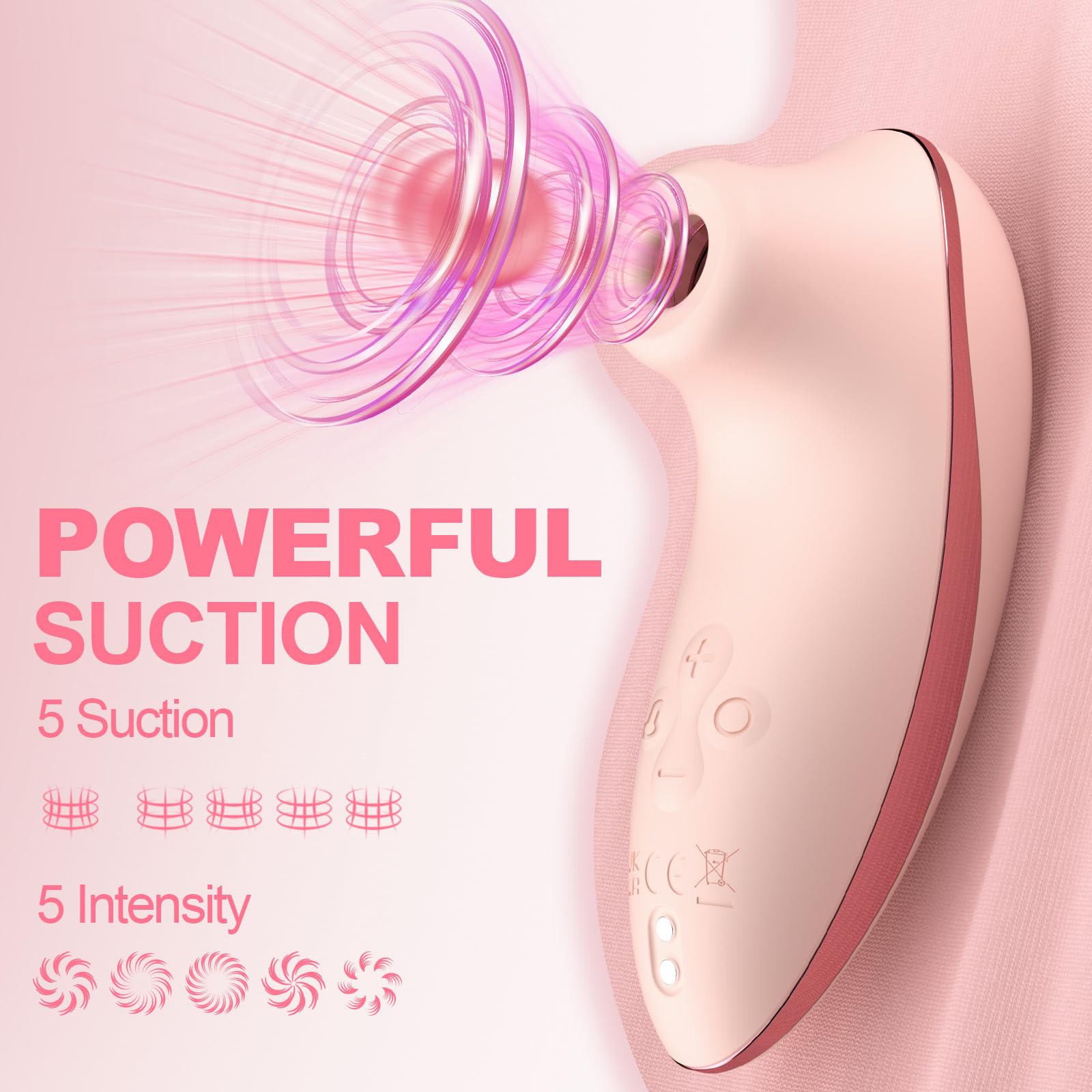 Sucking Vibrator Adult Sex Toys - Heating Pulse Pure Sucker APP Remote Clitoral Vibrator with 5 * 5 Suction, Clitoris Nipple Stimulator Waterproof Rose Sex Toys for Women Female Couples Pleasure: Pink