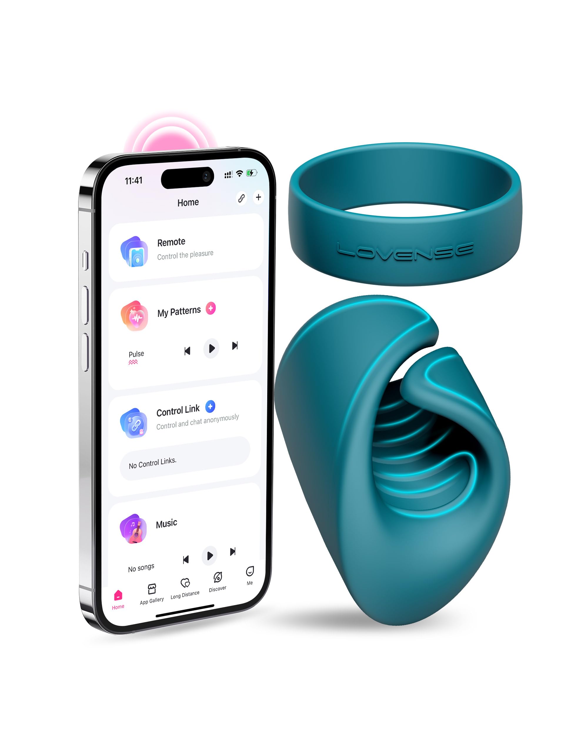 LOVENSE Gush Penis Ring Vibrator, Flexible Silicone Vibrating Cock Ring for Men, Wearable Cock Sleeve Massager Long-Distance Bluetooth Remote Reach with Music Sync, Partner & App Control: LOVENSE Gush Penis Ring Vibrator, Flexible Silicone Vibrating Cock Ring for Men, Wearable Cock Sleeve Massager Long-Distance Bluetooth Remote Reach with Music Sync, Partner & App Control