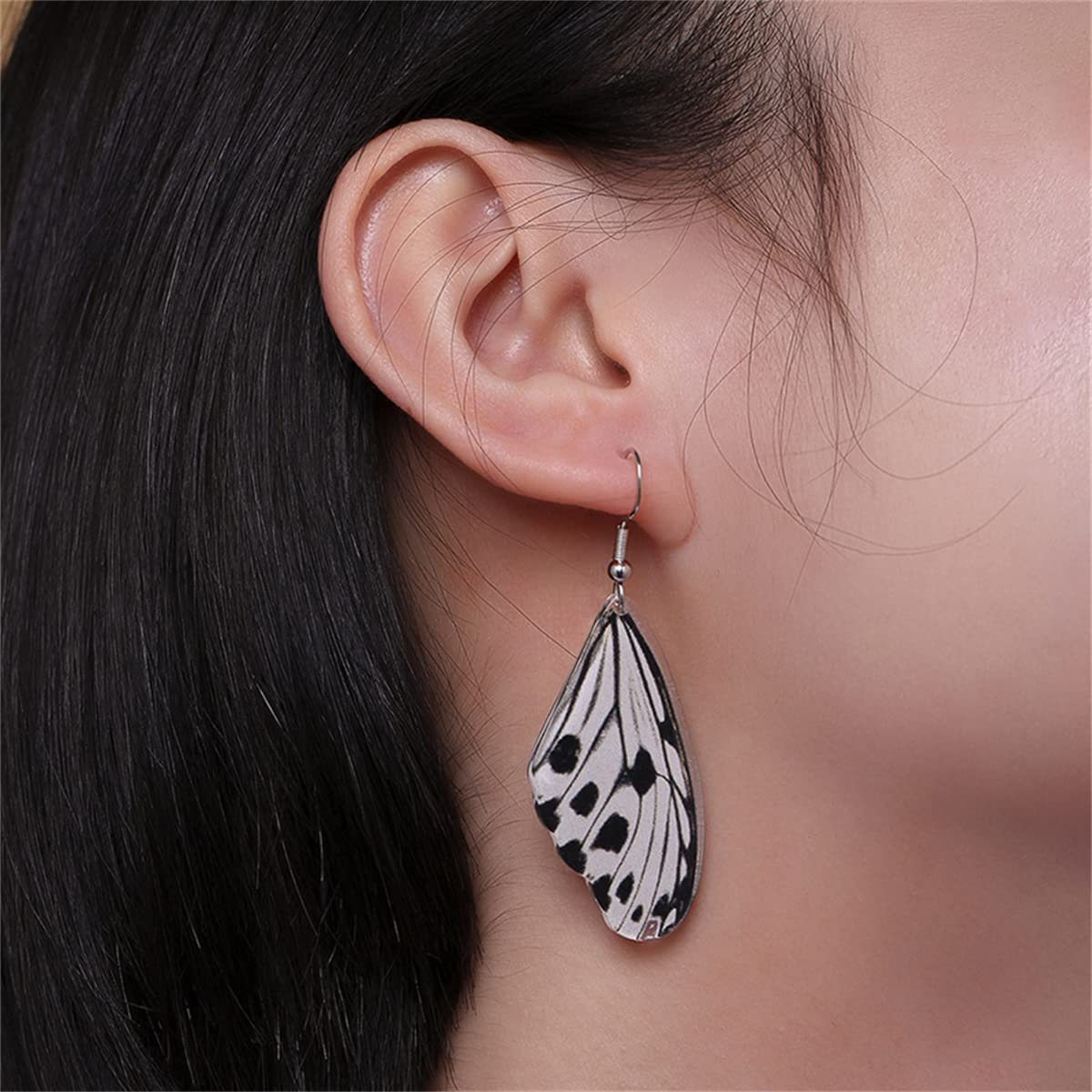 Moth Butterfly Earrings.Punk Insect Drop Earrings Color Acrylic Moth Wing Earrings Statement Black Earrings Party Jewelry for Women