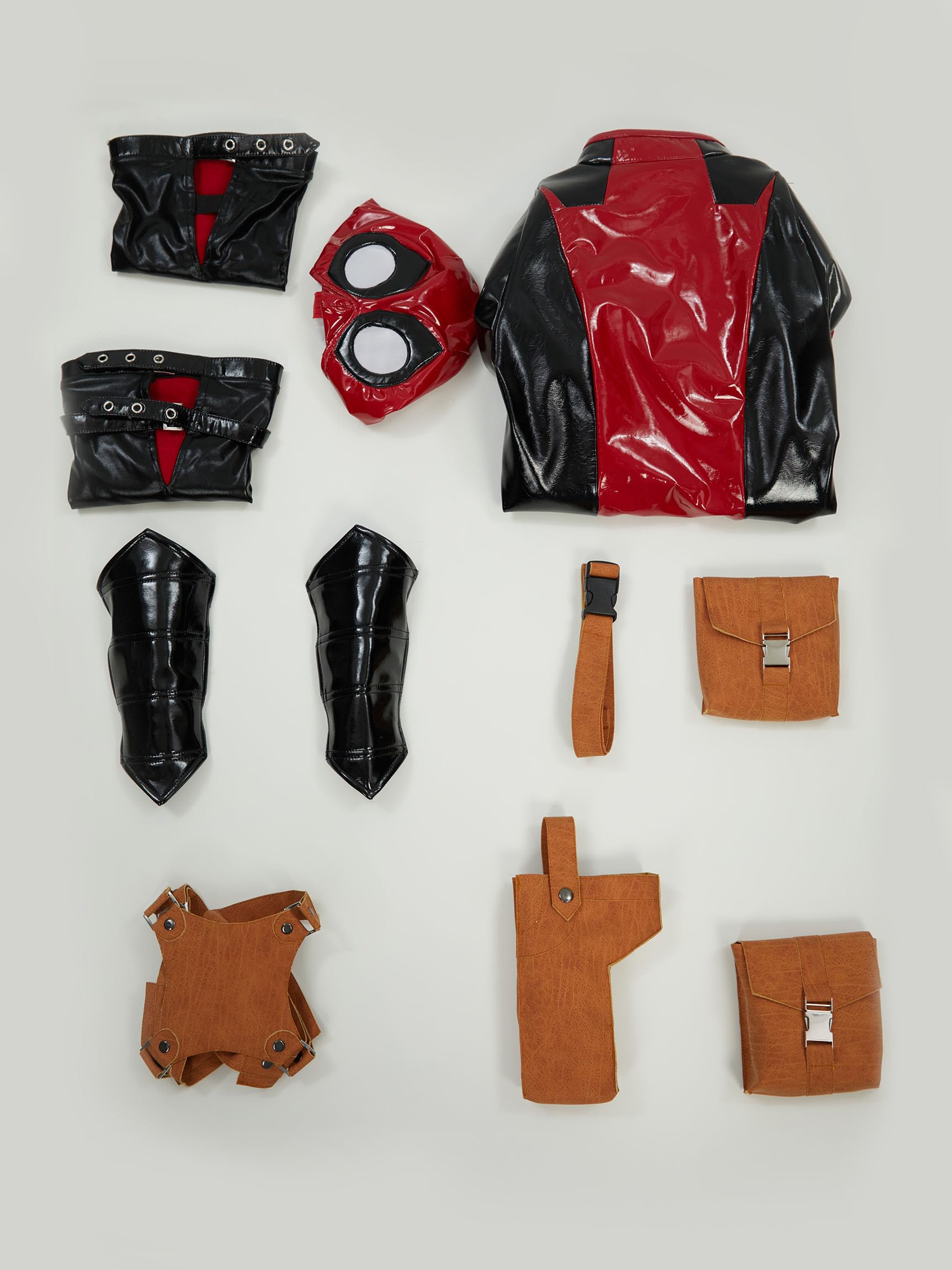 Mobbunny Movie Derivative Cosplay Costume for Women Bodycon Outfit Sexy Cutout Bodysuit with Holster Waist Bag and Socks: Small