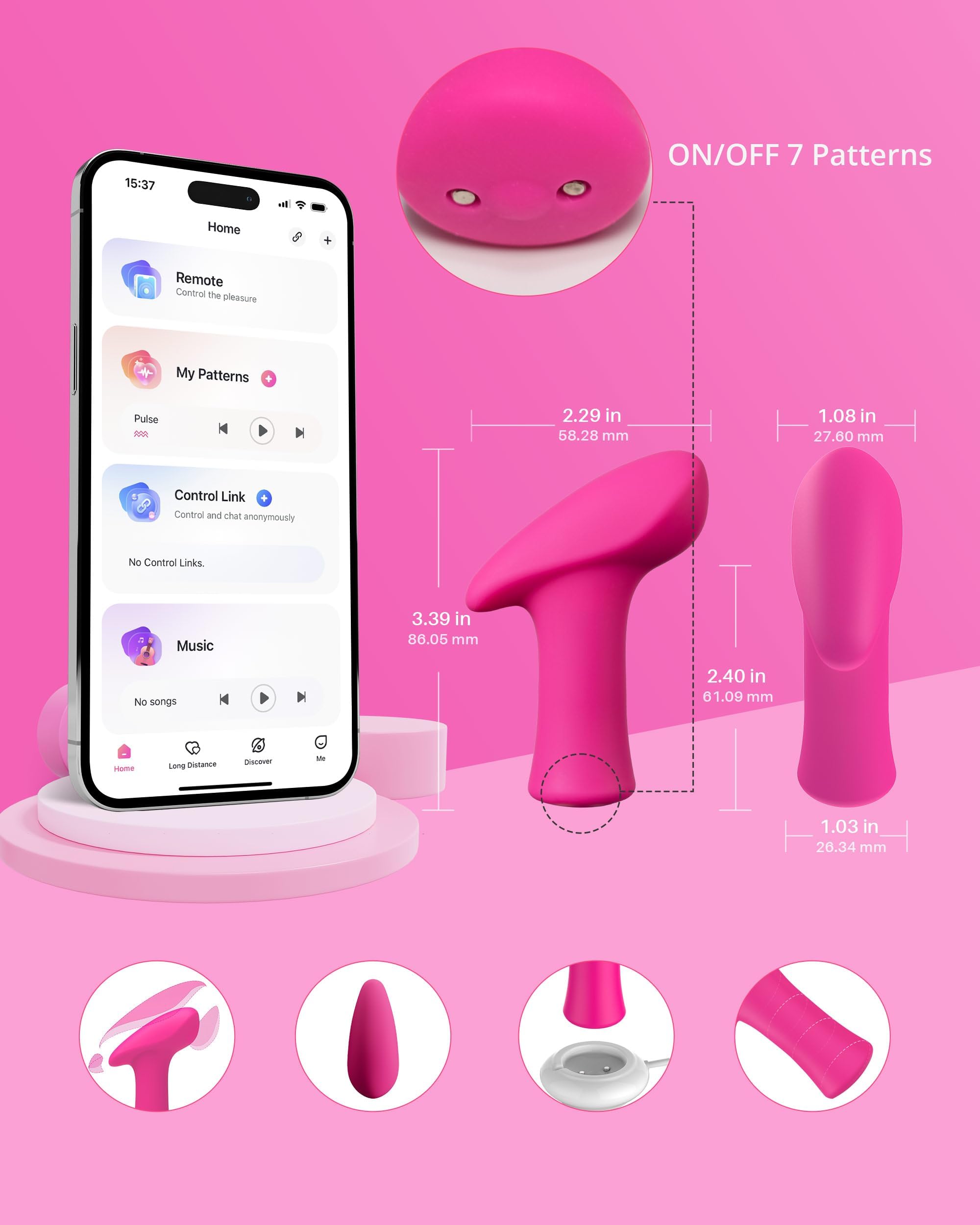 LOVENSE Ambi Mini Bullet Vibrator, Small and Discreet Powerful Stimulator with Long Distance Bluetooth Wireless Control, Hammer Shape to Pinpoint Stimulate: LOVENSE Ambi Mini Bullet Vibrator, Small and Discreet Powerful Stimulator with Long Distance Bluetooth Wireless Control, Hammer Shape to Pinpoint Stimulate