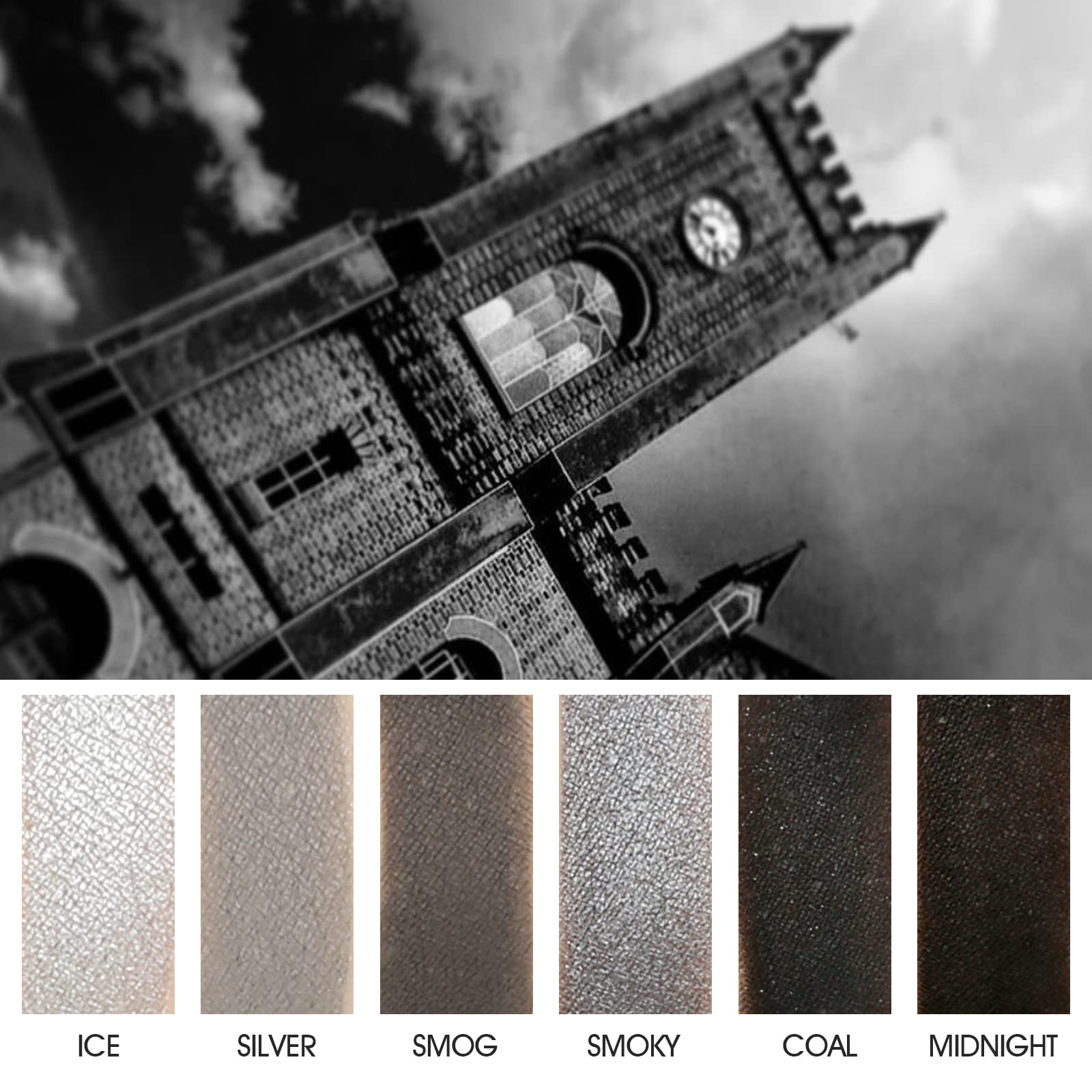 ecofavor Black Smoky Eye shadow Palette, DE’LANCI PANDA 9 Colors True Black Dark Grey Smokey Goth Makeup Pallet, 9 Soft Matte Shimmer High Pigmented Basic Black White Gray Shade for Halloween: 9 Color Black Eyeshadow Palette