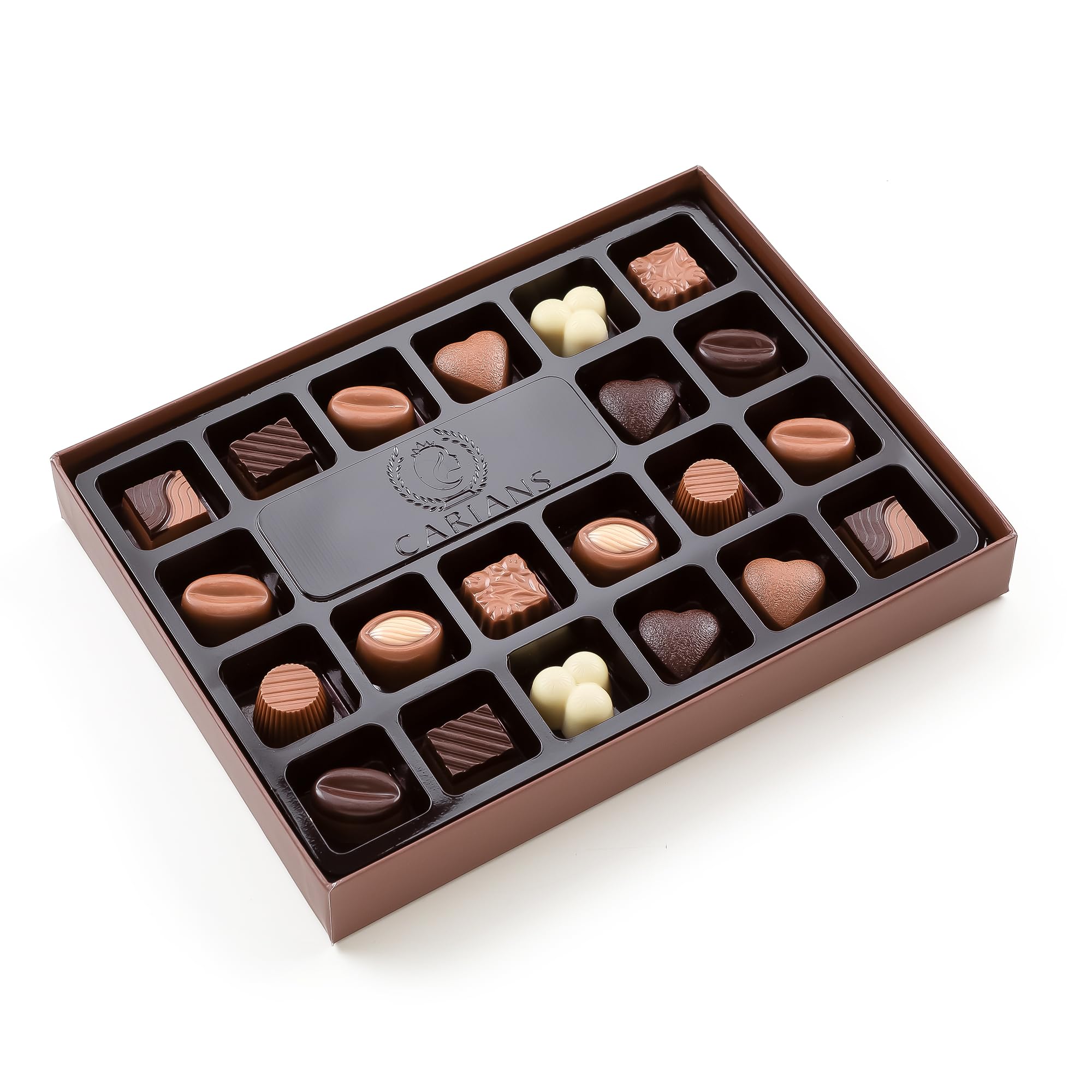 CARIANS Chocolate Gift Box, Assorted Luxury Premium Pralines Gourmet Chocolate Gift Basket, Dark, Milk & Truffles, Box of Candy: Brown Box