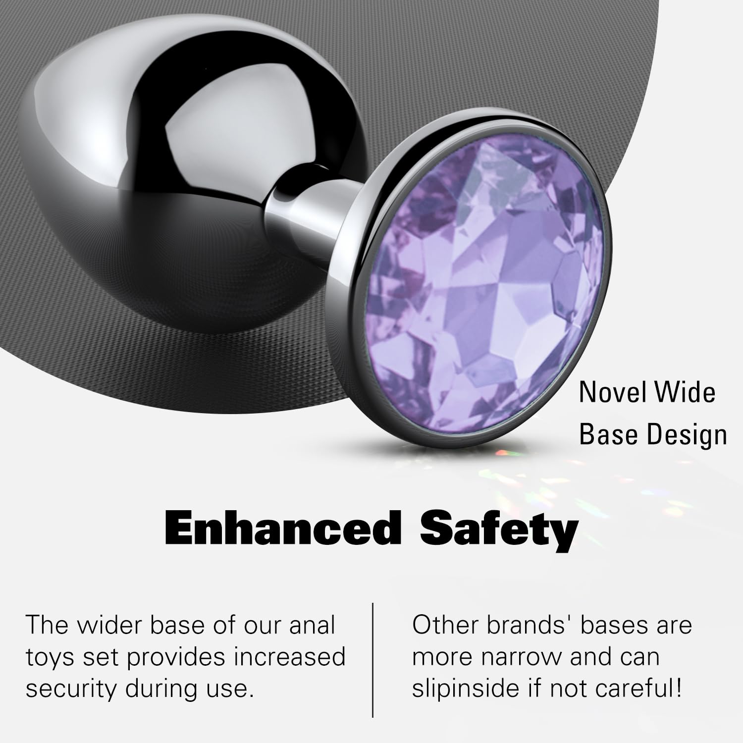 Anal Plug Beginner Set - 4 PCS Jewel Butt Plugs Sex Toy Anal Training Kit- G Spot Anal Sex Adult Toy for Beginner Adult Unisex Women and Men Couple: Purple