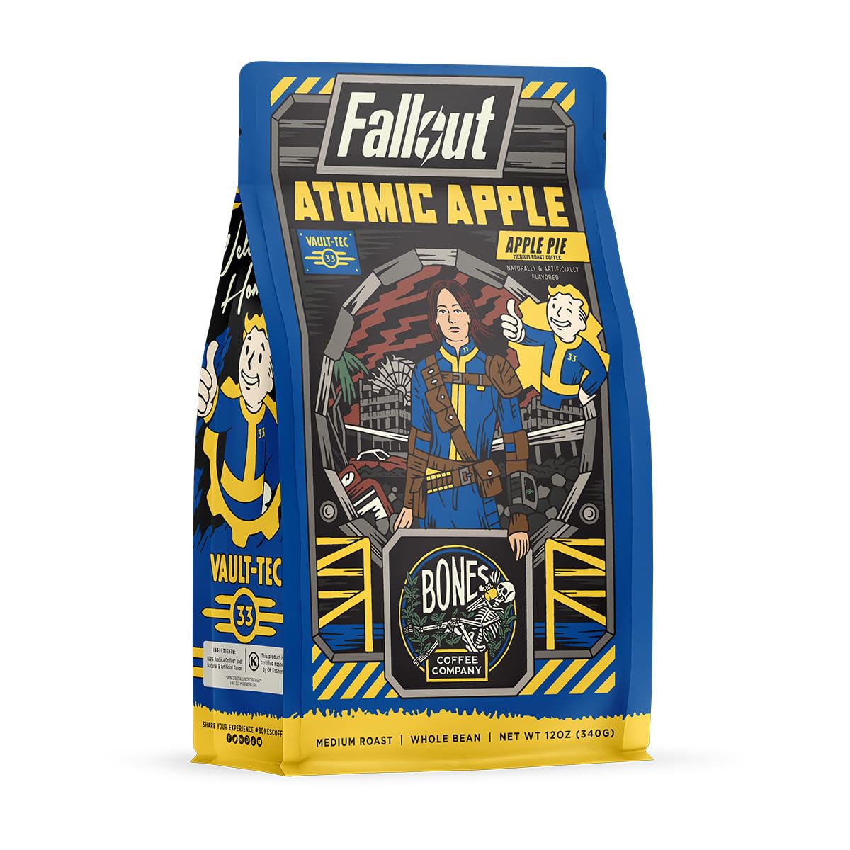 Bones Coffee Company The Nightmare Before Christmas Mudslide Boogie Flavored Coffee Beans, Medium Roast Ground Coffee Low Acid, Chocolate Mudslide Flavor (12 oz)